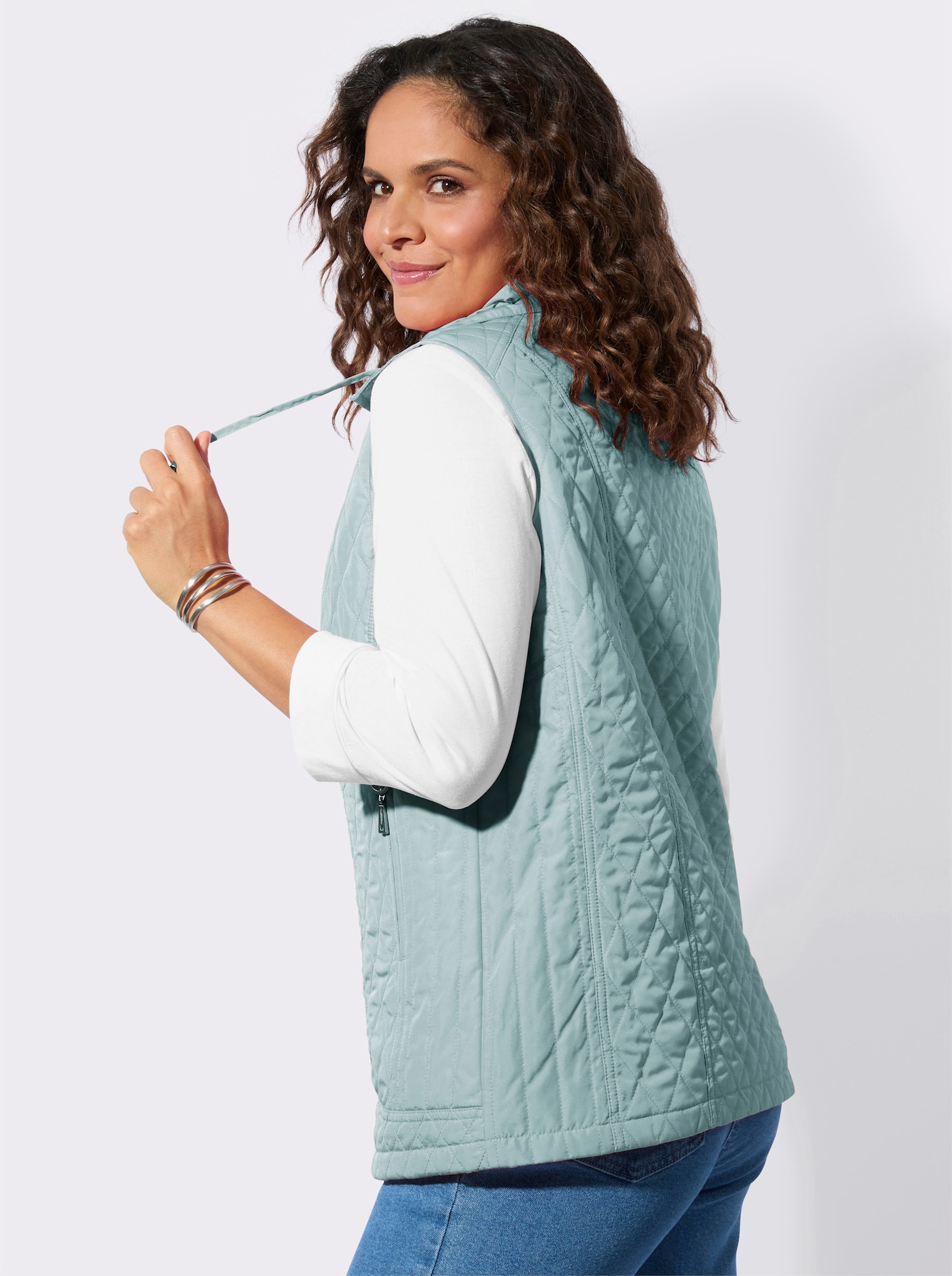 Steppweste in Microfaser-Qualität - kalkmint