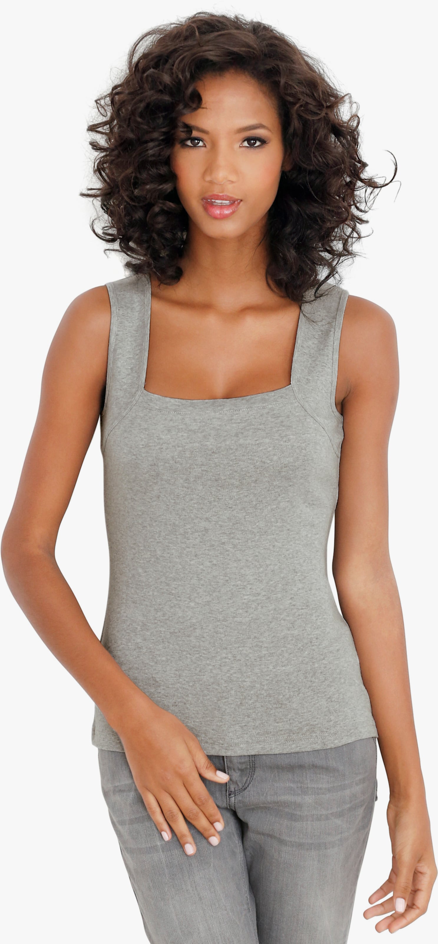 heine Linne med fyrkantig ringning - grå-melerad