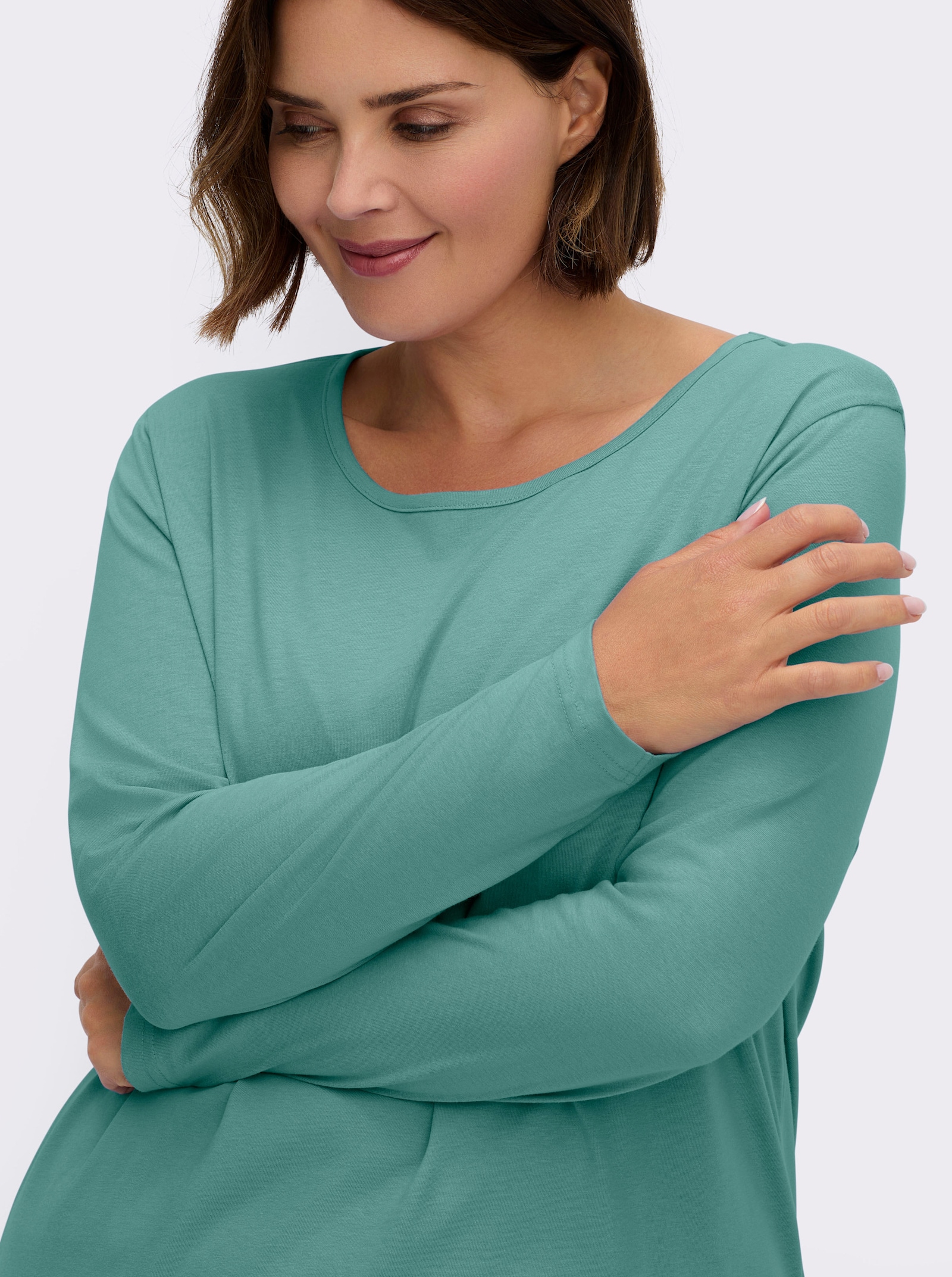 Langarmshirt in weiter Form - salbei