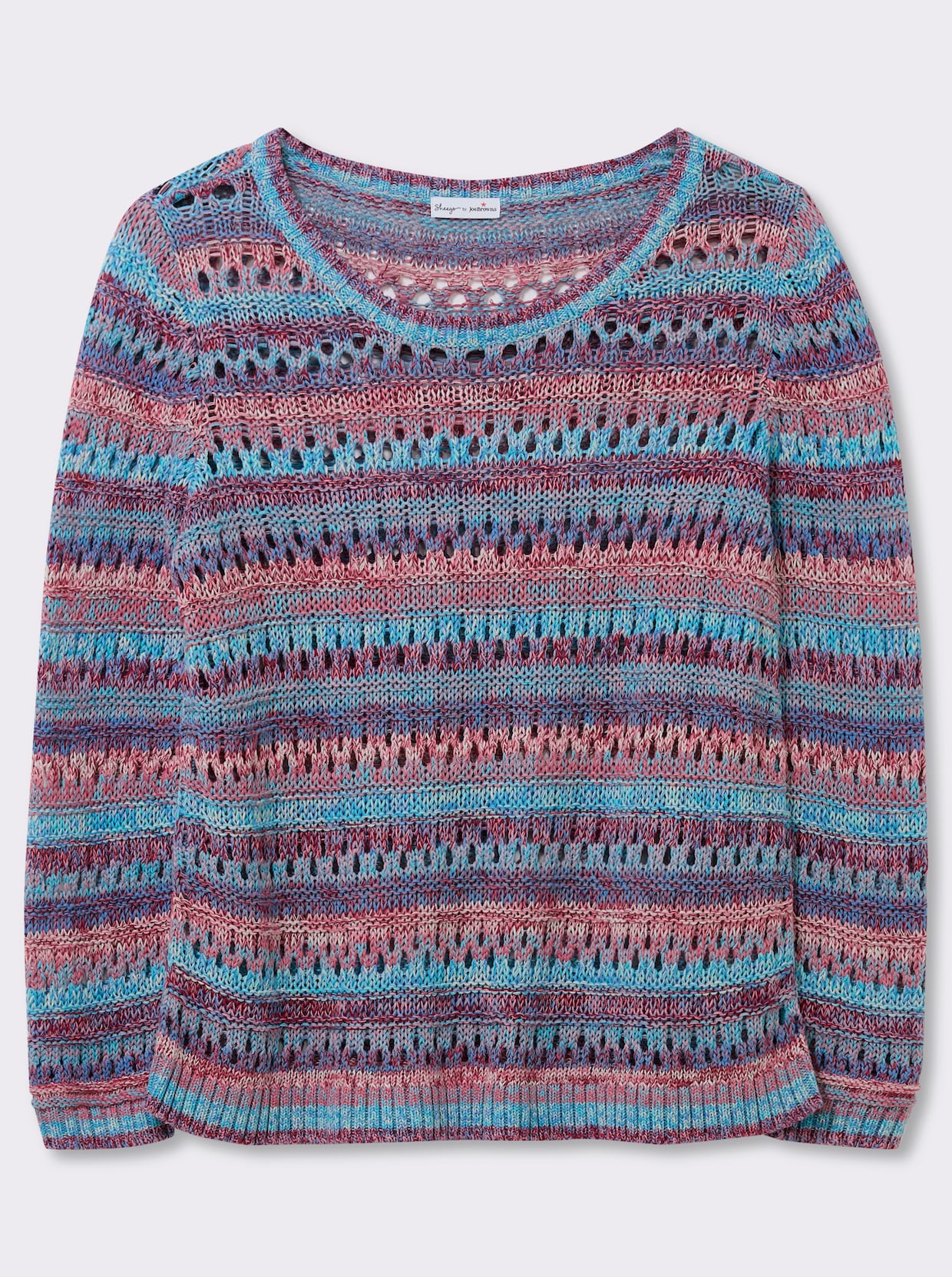 sheego by Joe Browns Ajourpullover im Farbverlauf - orchidee-bordeaux-gemustert