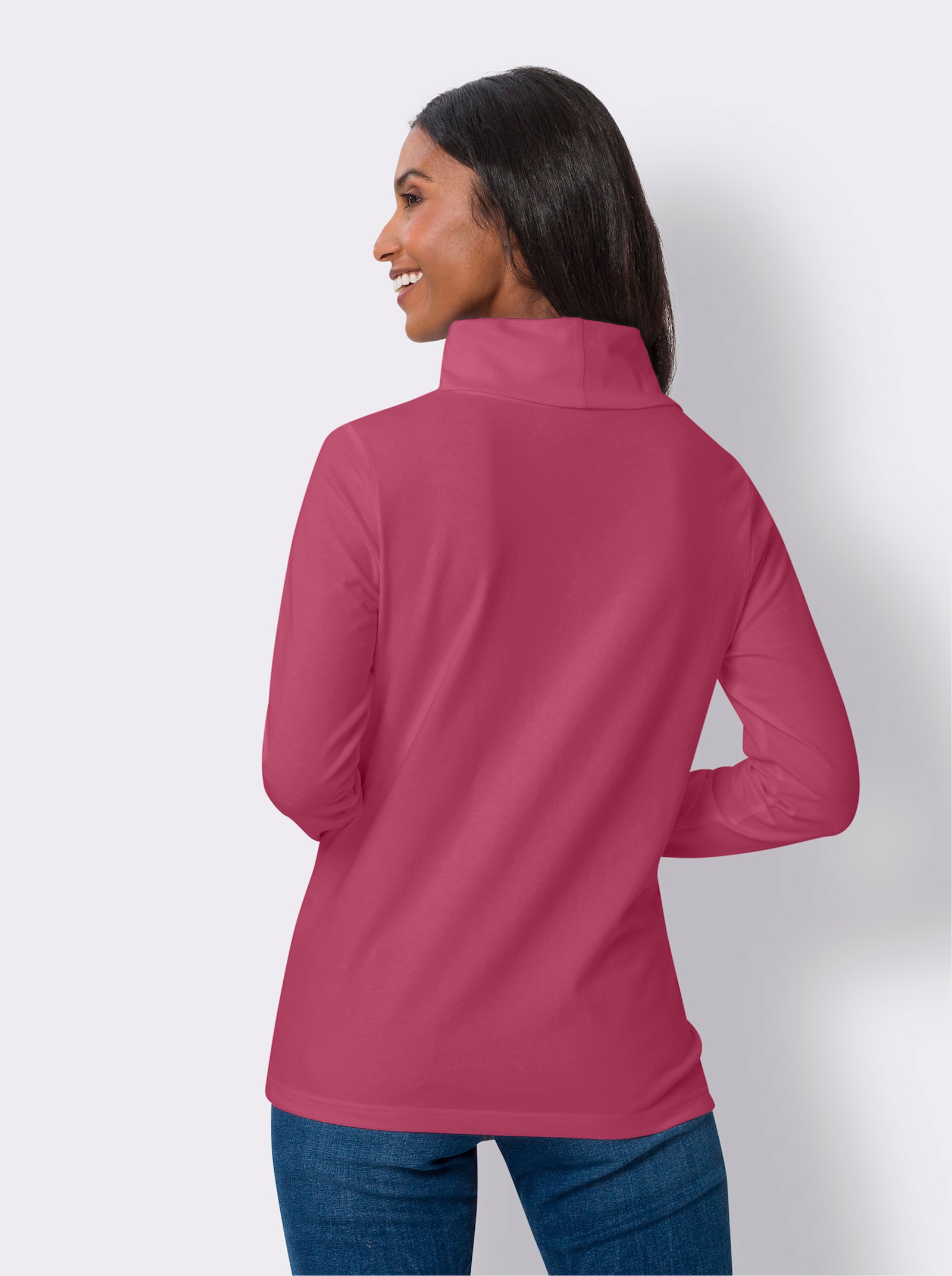 heine Langarmshirt mit halsfernem Rollkragen - erika