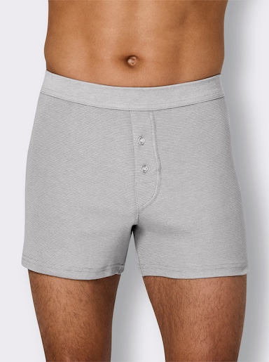 wäschepur men Boxershorts - hellgrau-geringelt