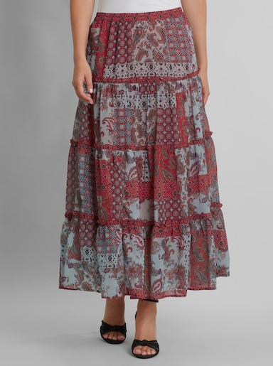 heine Schlupfrock aus Crinkle-Chiffon - jade-erdbeere-bedruckt