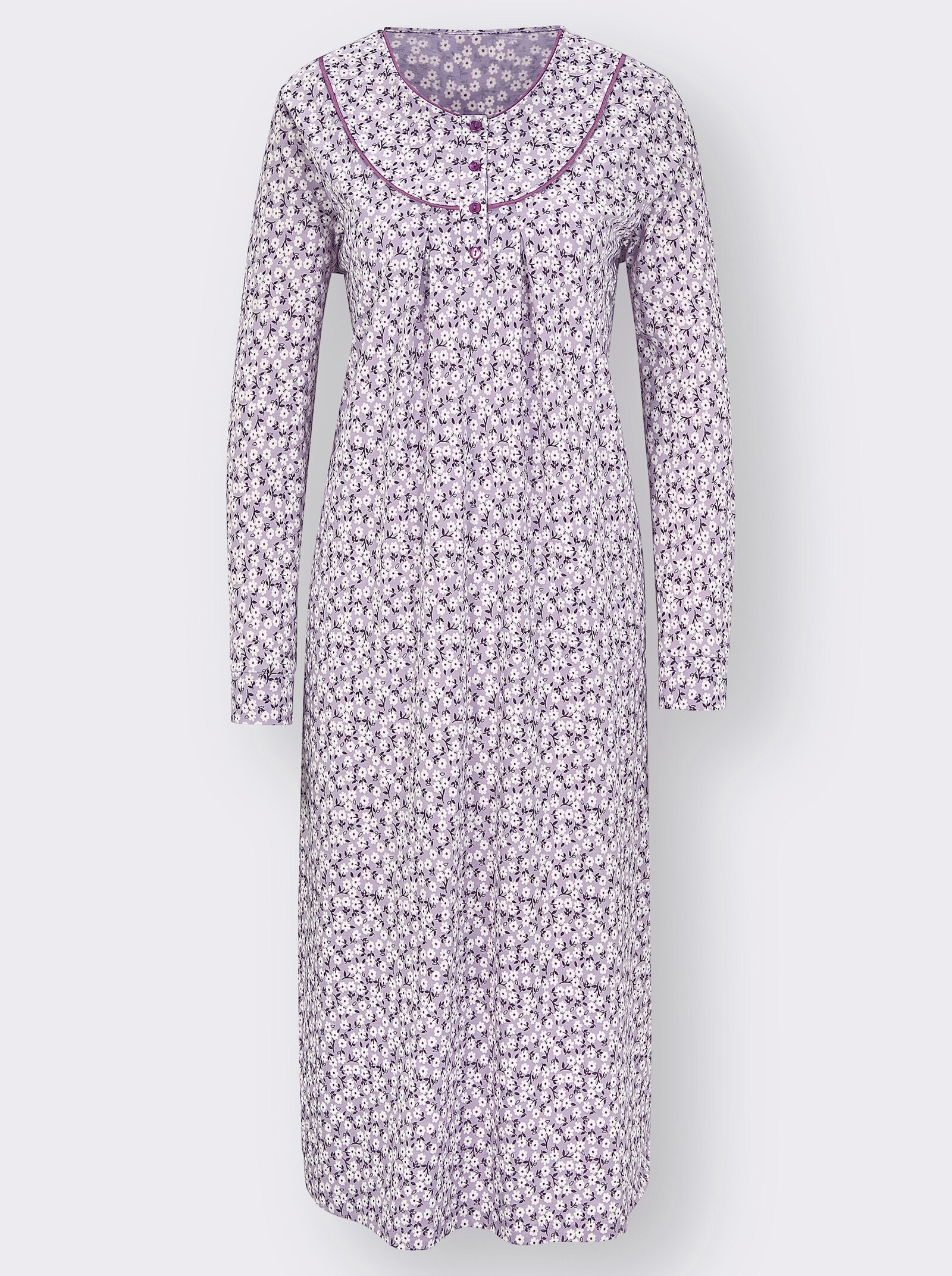 wäschepur Nachthemd im Blümchen-Dessin - flieder-bedruckt