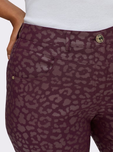 sheego Bengalinhose - burgund-bedruckt