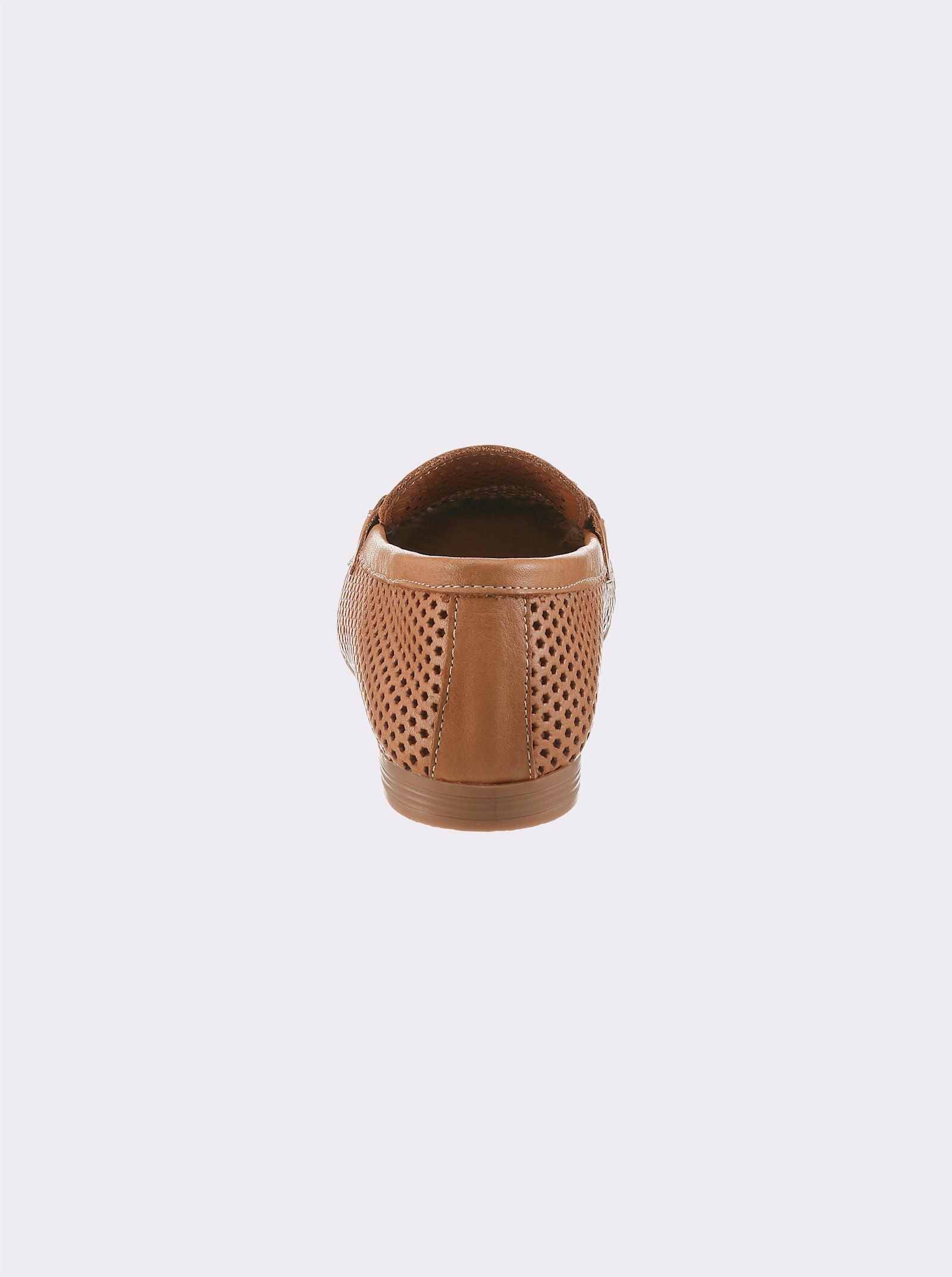 Andrea Conti Slipper mit feinem Lochmuster - cognac