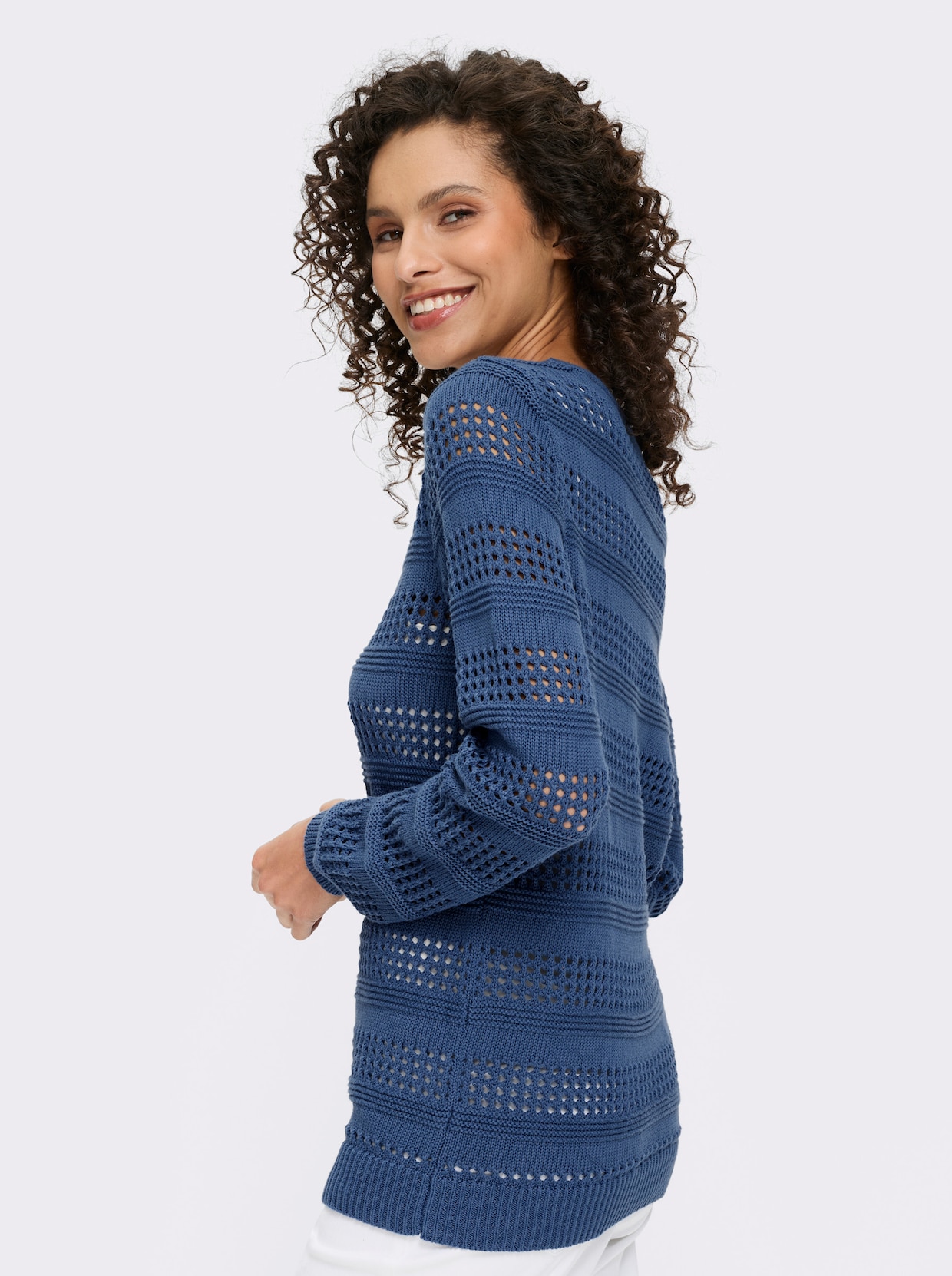 heine Ajourpullover - jeansblau