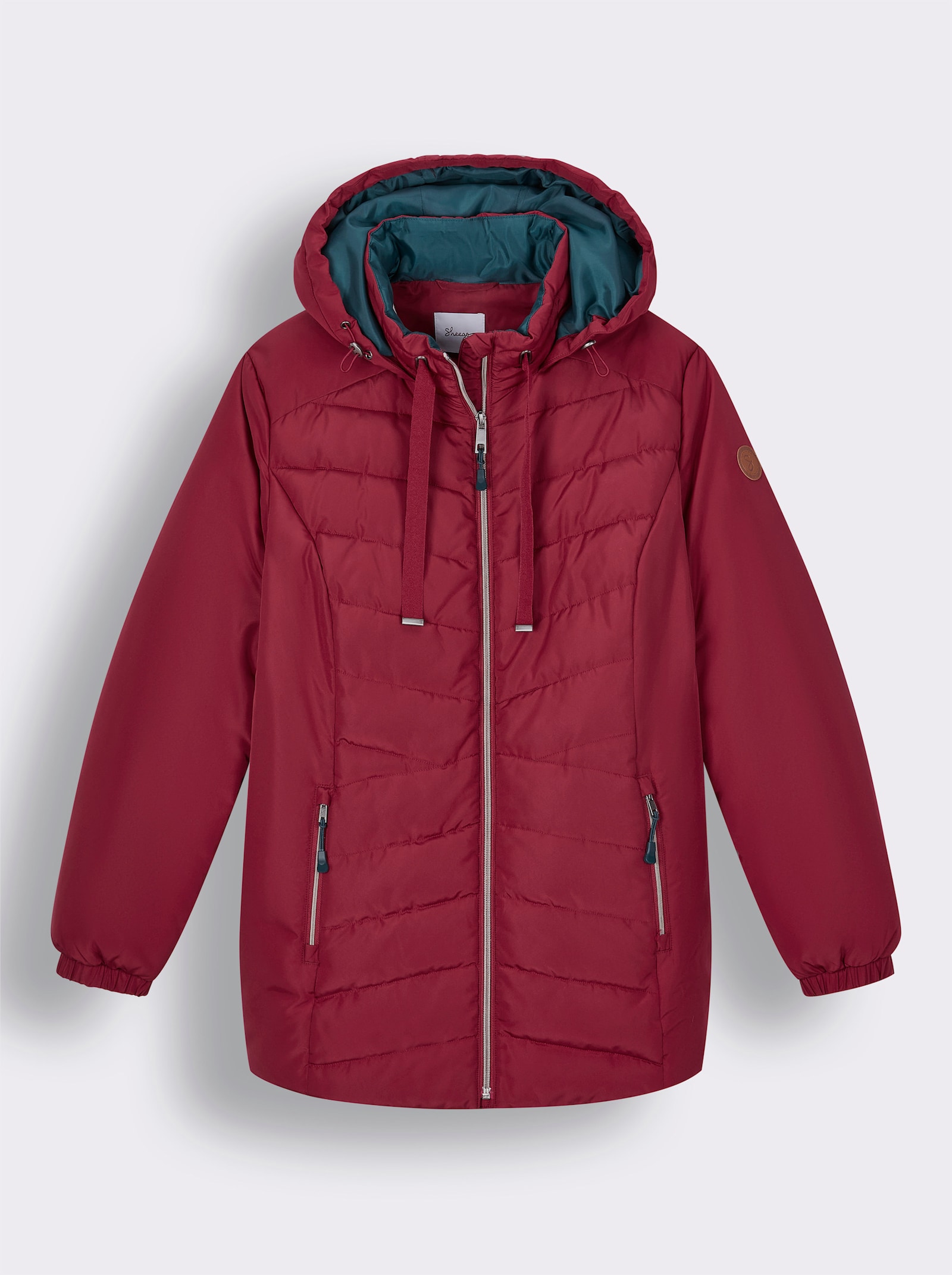 sheego Outdoorjacke mit schmeichelndem V-Steppmuster - kirsche