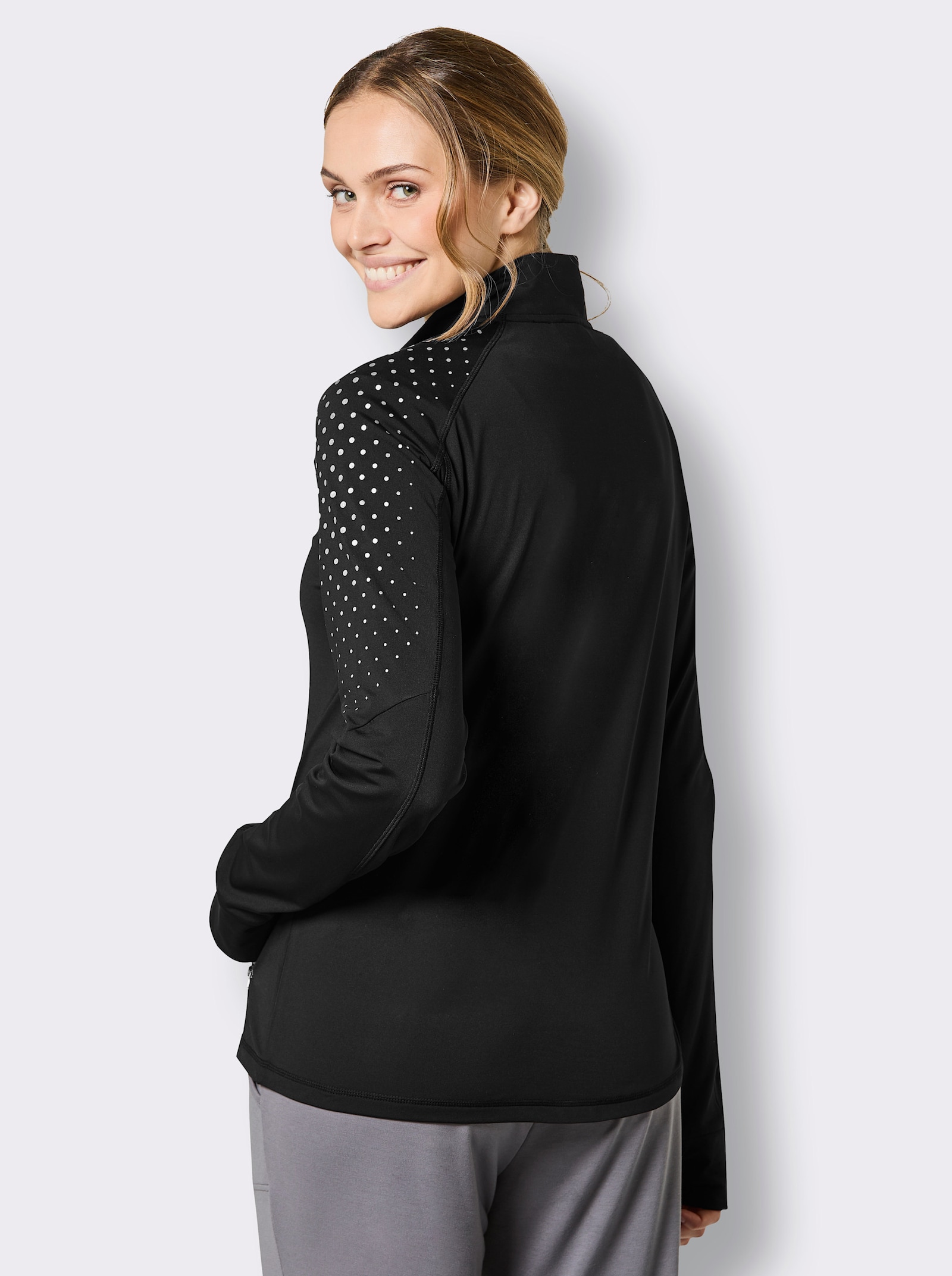 Catamaran Sports Funktionsjacke mit Daumenloch an den Ärmeln - schwarz