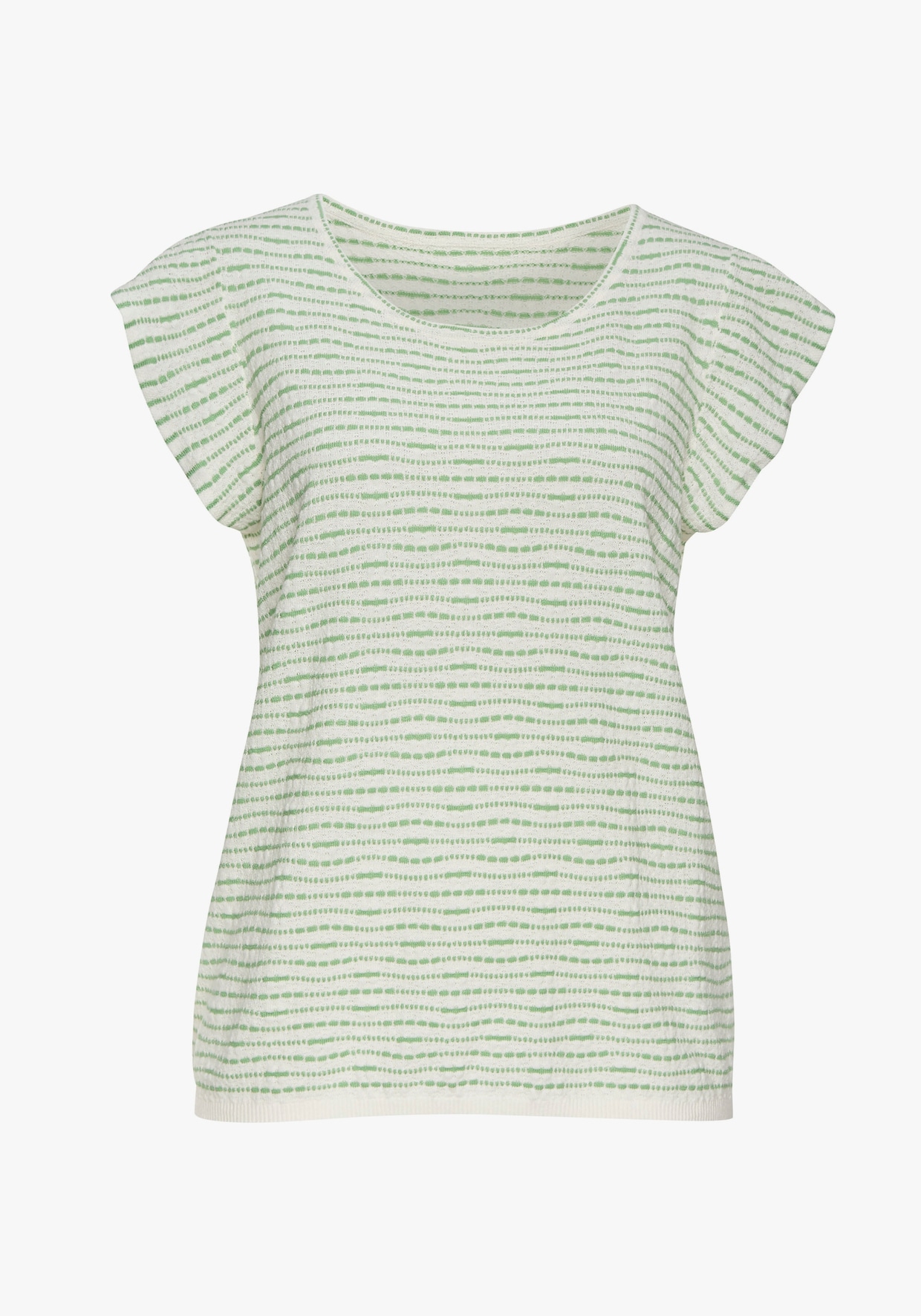 Vivance Shirt met ronde hals - crème/groen