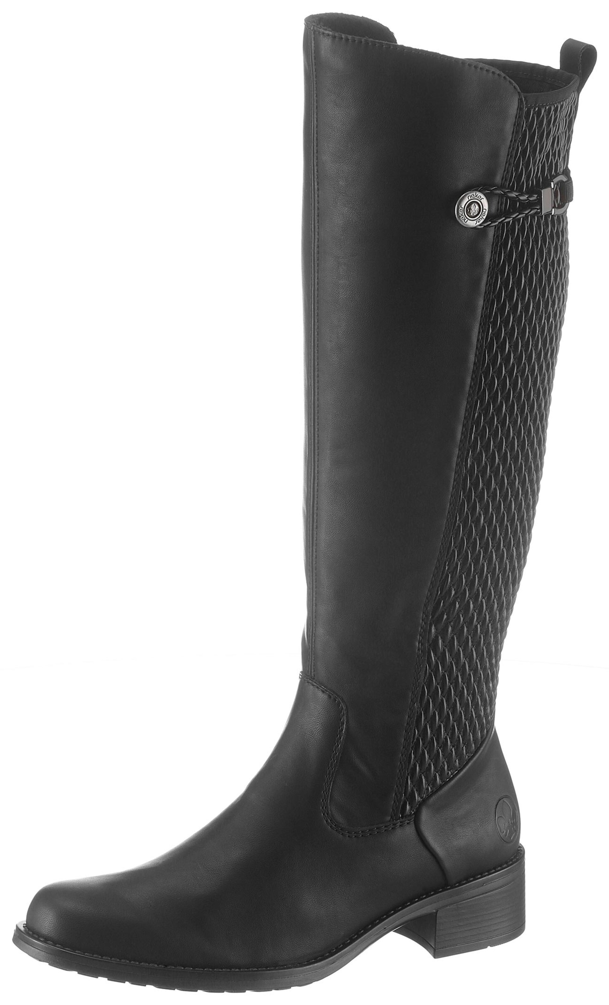 rieker stiefel leder schwarz