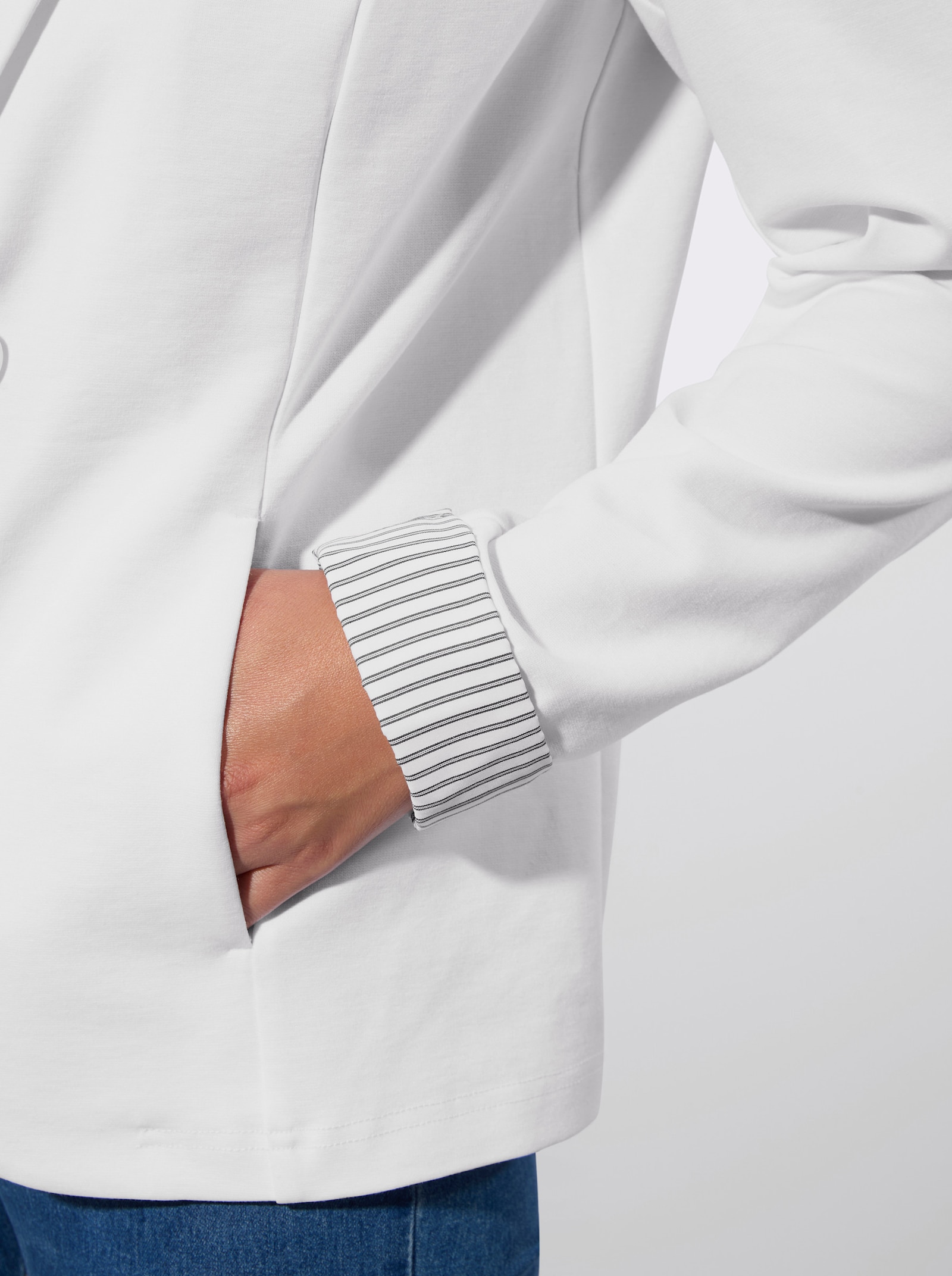 Jerseyblazer in Interlock Qualität - weiß