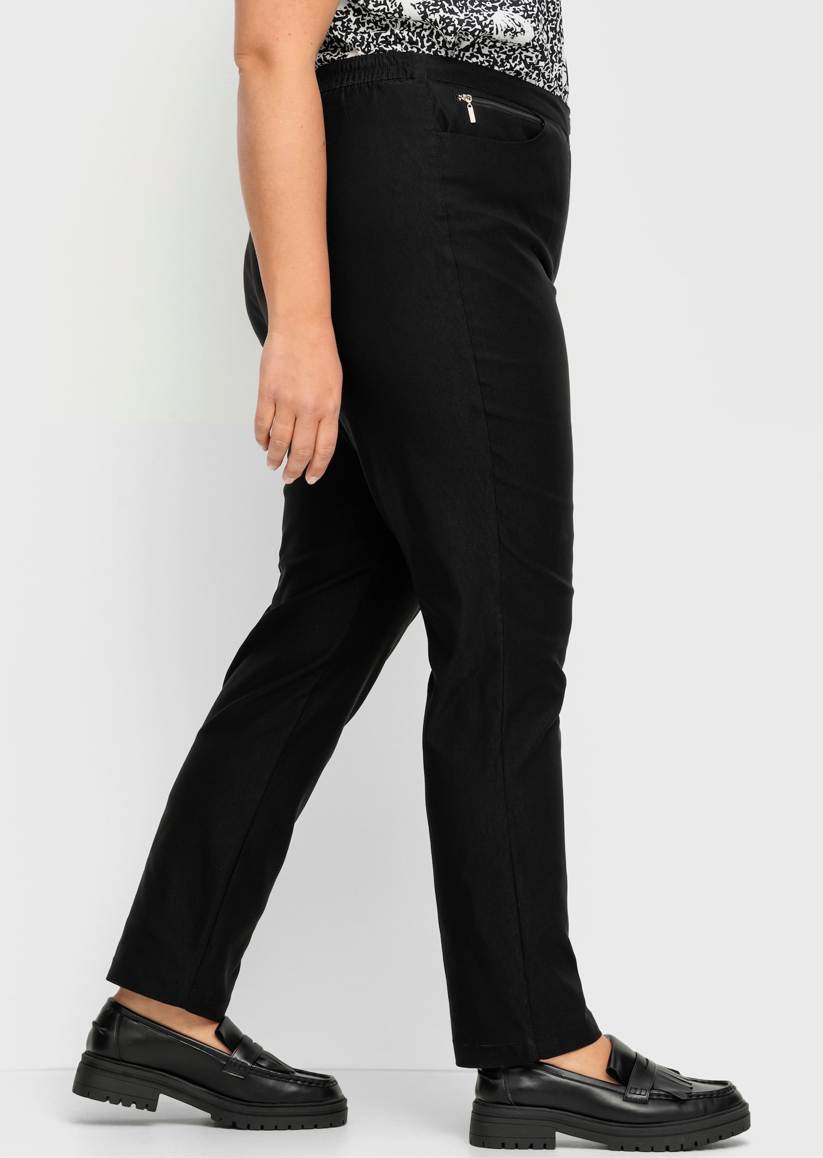 Bengalinhose mit Zierreißverschlüssen - schwarz