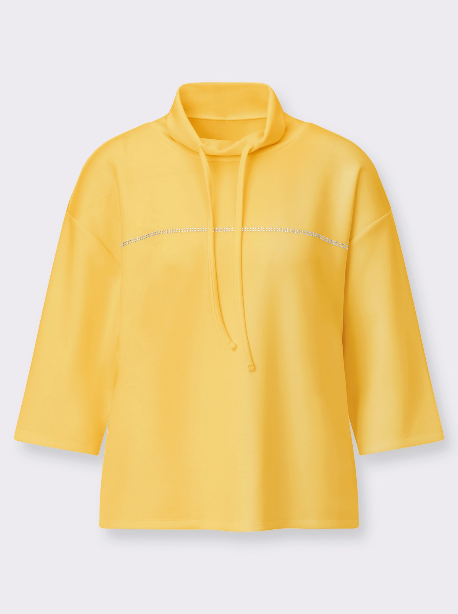 Sweatshirt mit Glitzersteinchen - gelb