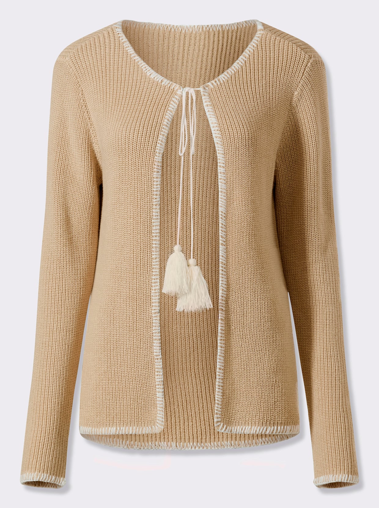 heine Strickjacke - sand-weiß