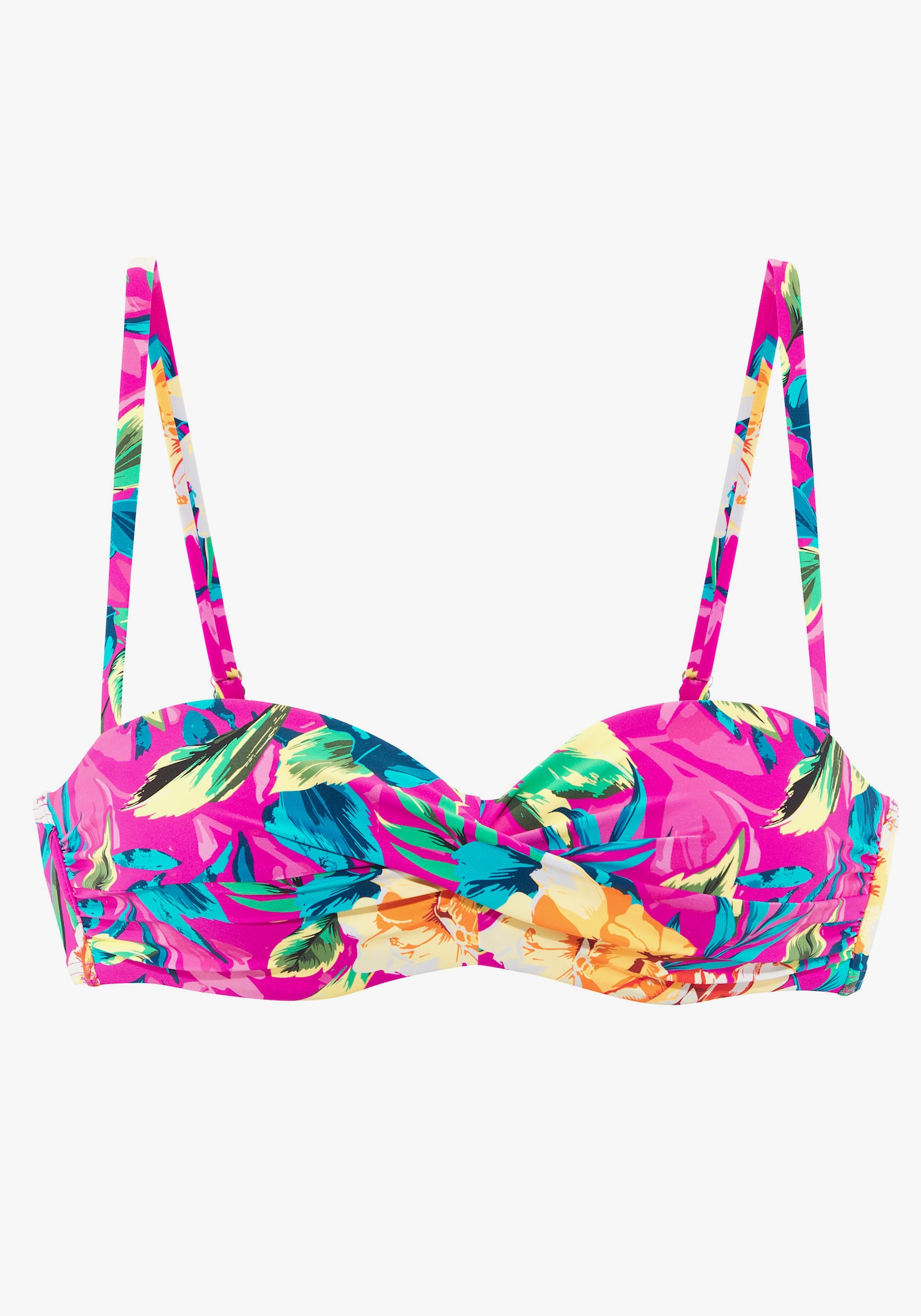 LASCANA Bügel-Bandeau-Bikini-Top - pink bedruckt