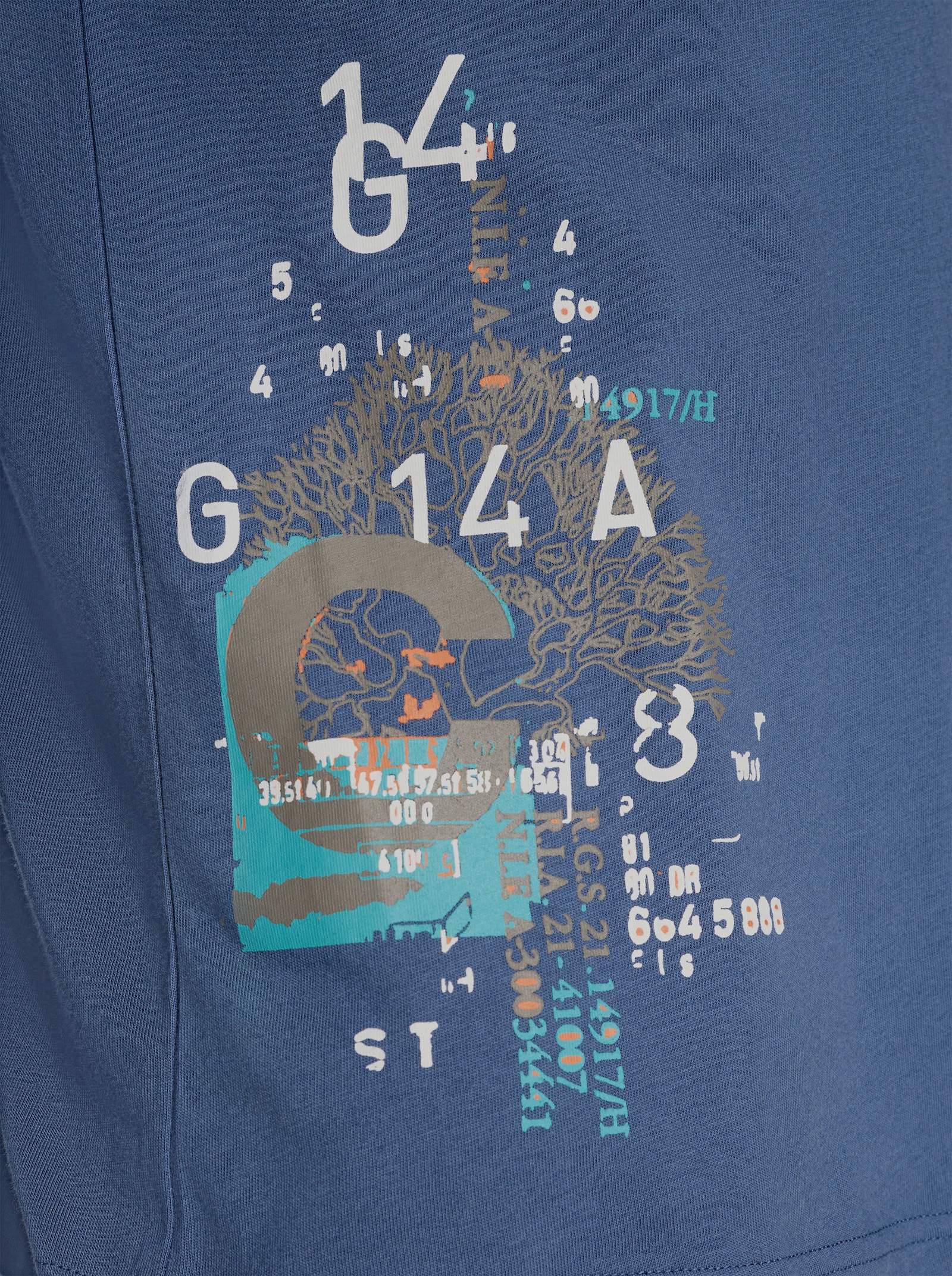 Langarmshirt mit Prints - jeansblau-bedruckt