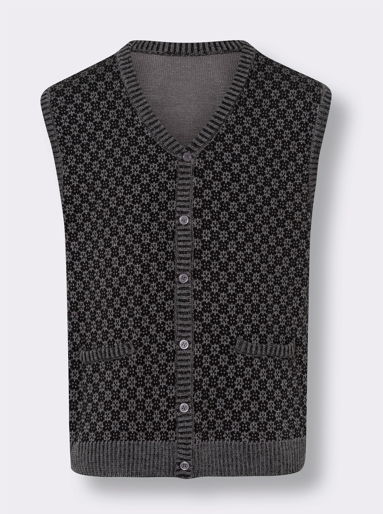 Pletená vesta - antracitová melírovaná