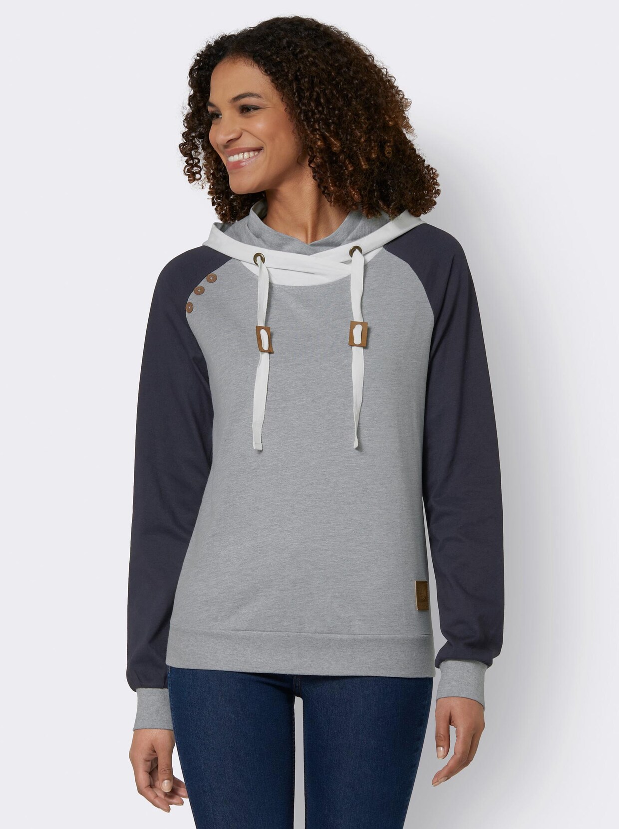 Sweatshirt - grau-marine