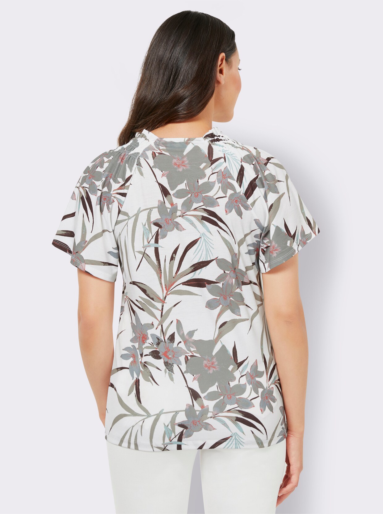 Kurzarmshirt - ecru-bedruckt