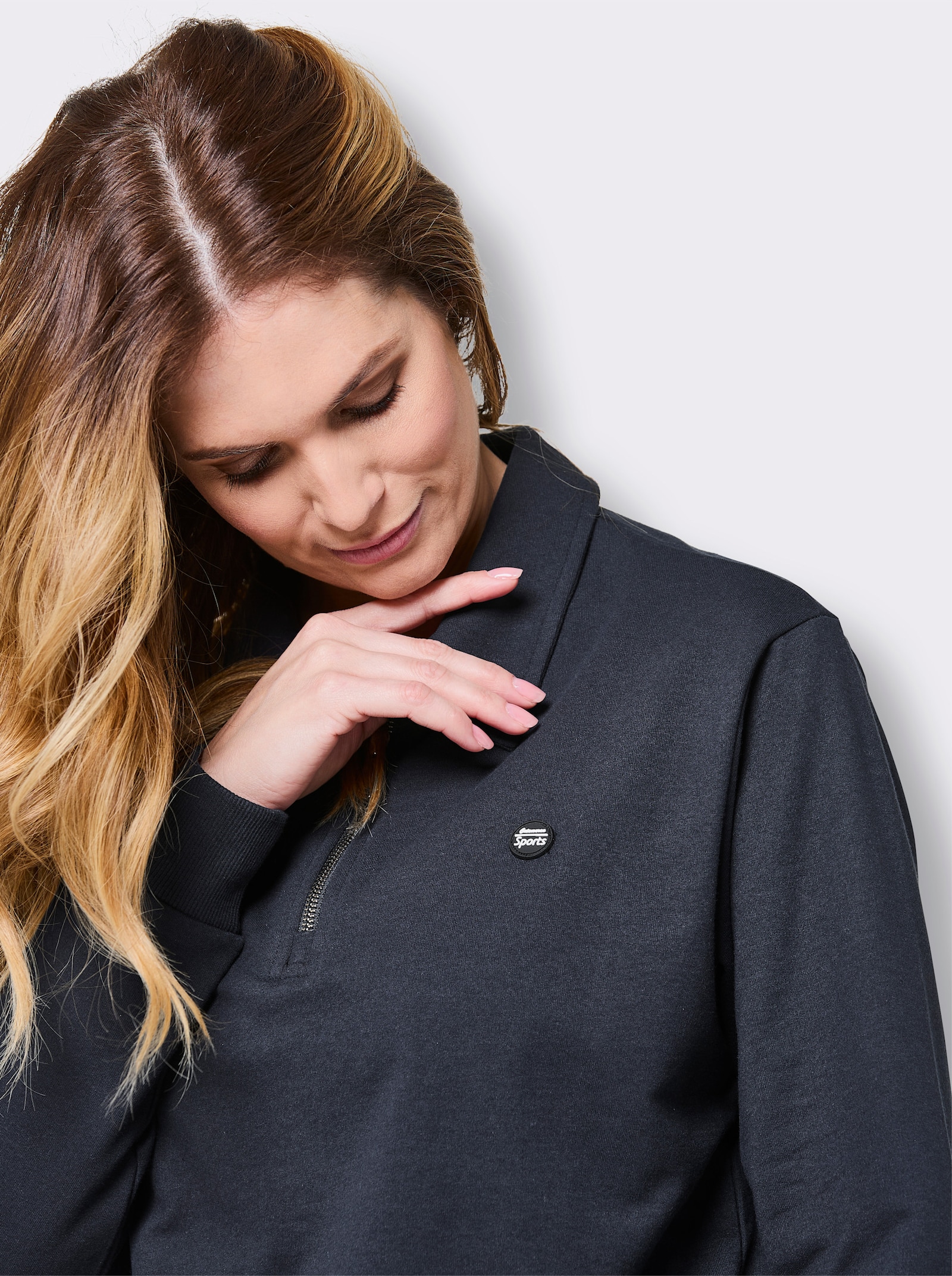 Catamaran Sports Freizeitshirt mit Polokragen und Reißverschluss - marine