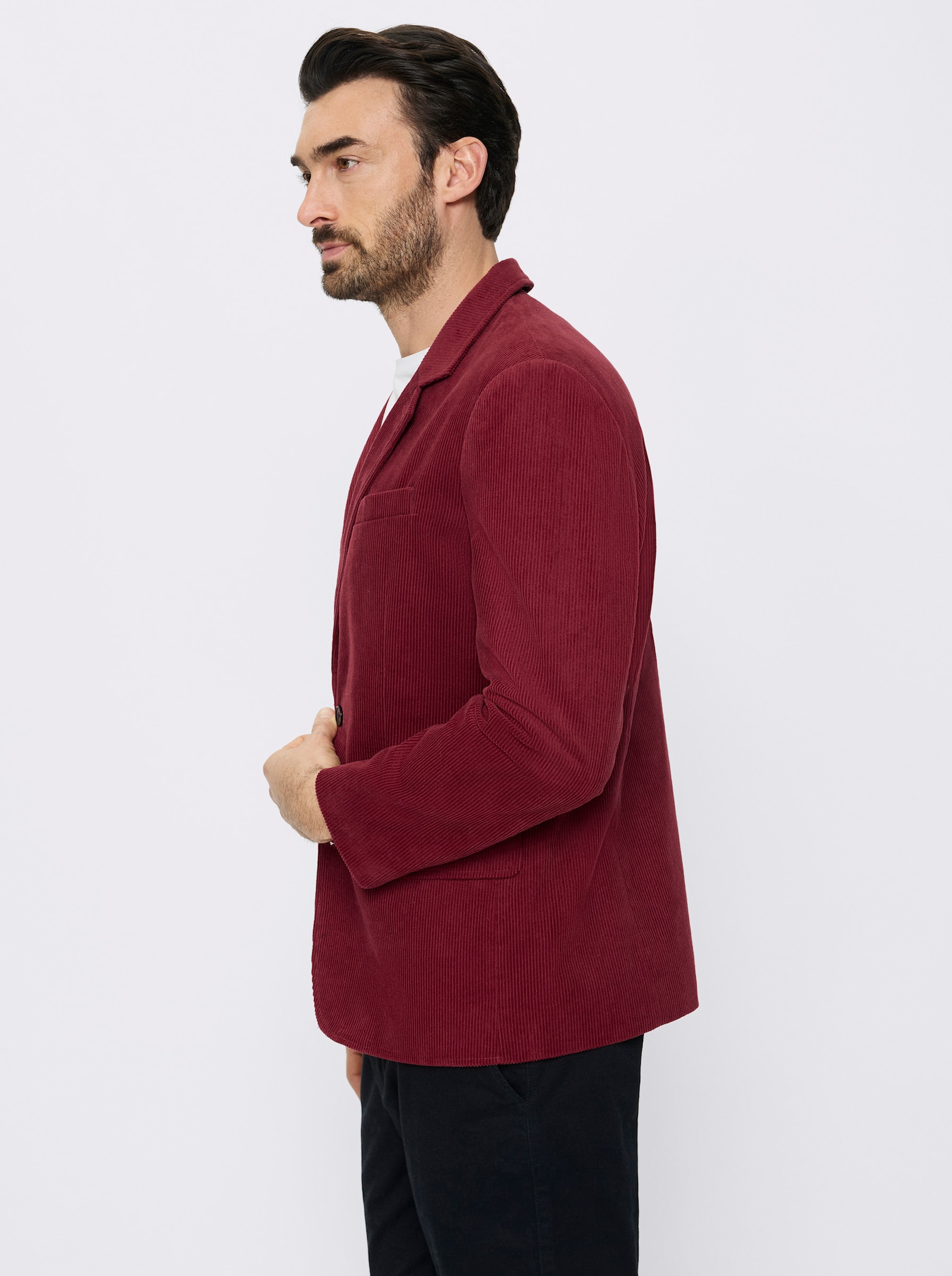 Marco Donati Sakko aus Cord, reine Baumwolle - dunkelrot