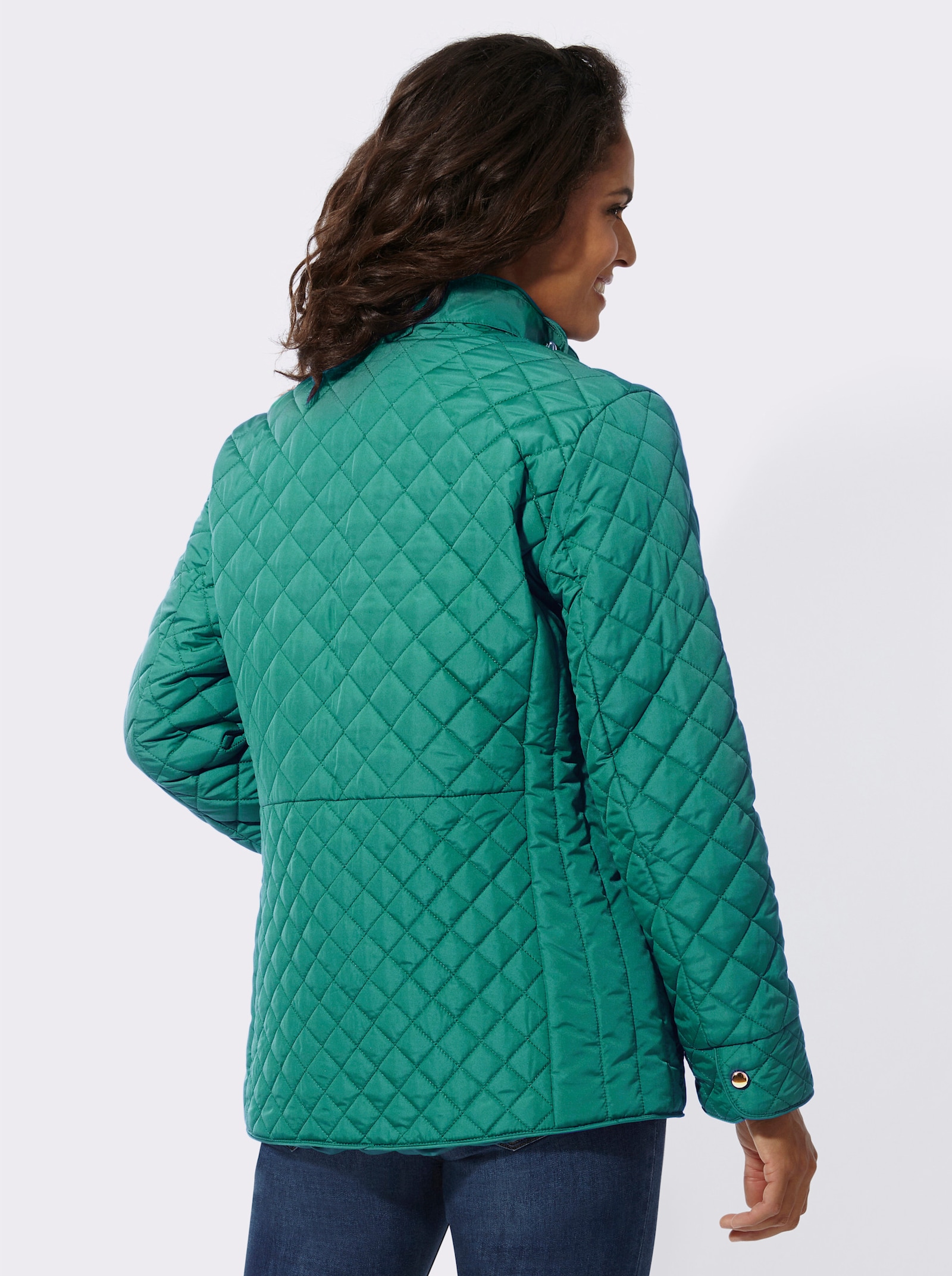 Steppjacke mit knöpfbarer Innentasche - smaragd