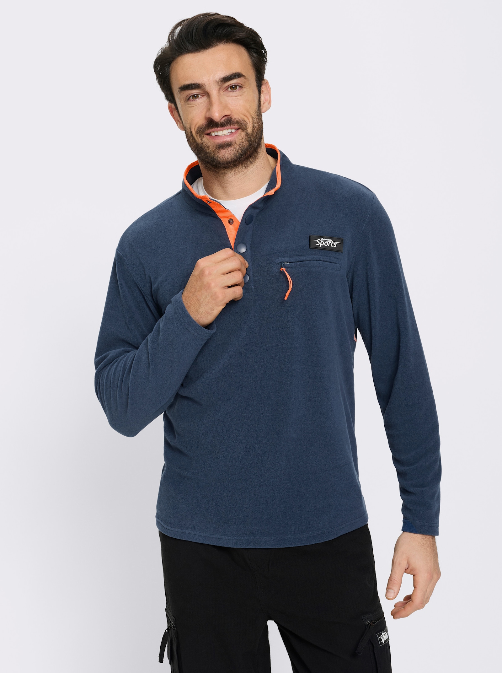 Catamaran Sports Fleeceshirt mit Reißverschluss-Brusttasche - dunkelblau