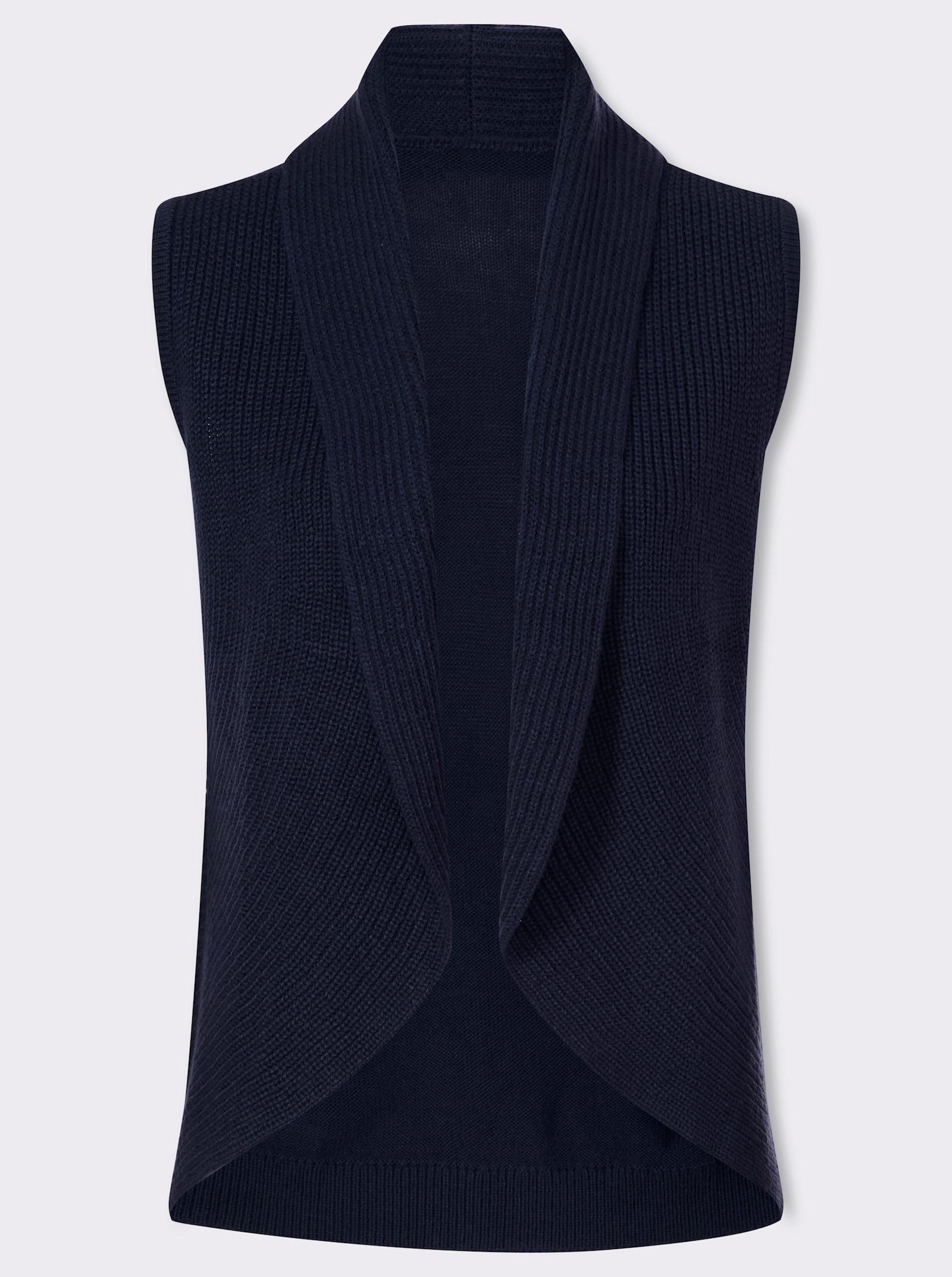 Strickweste mit Schalkragen - marine