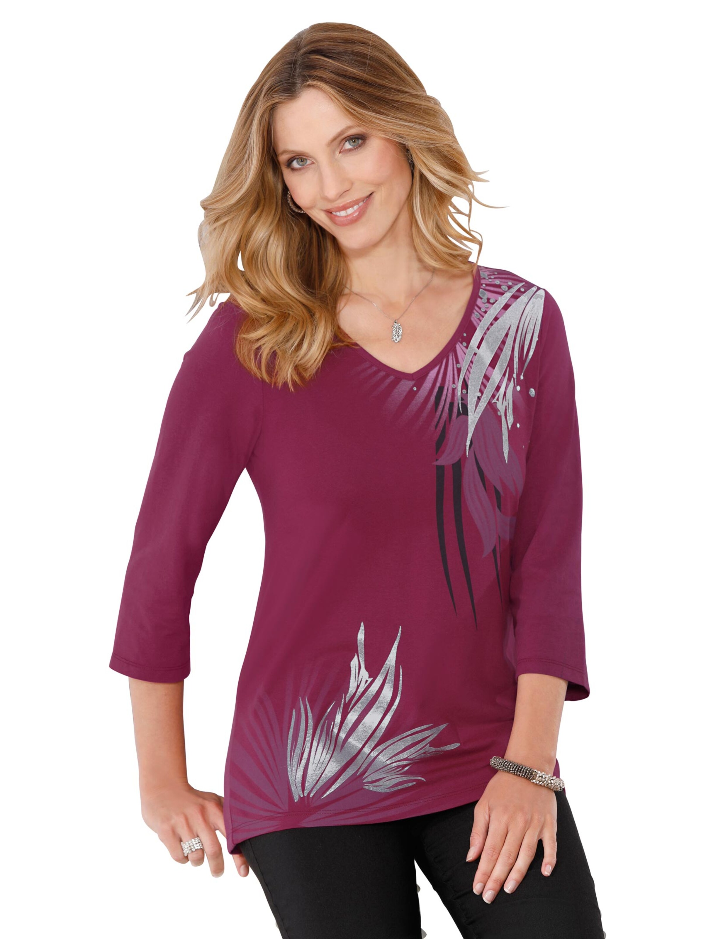 Shirt - fuchsia-bedruckt