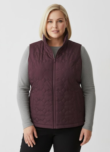 Steppweste mit wärmendem Stehkragen - burgund