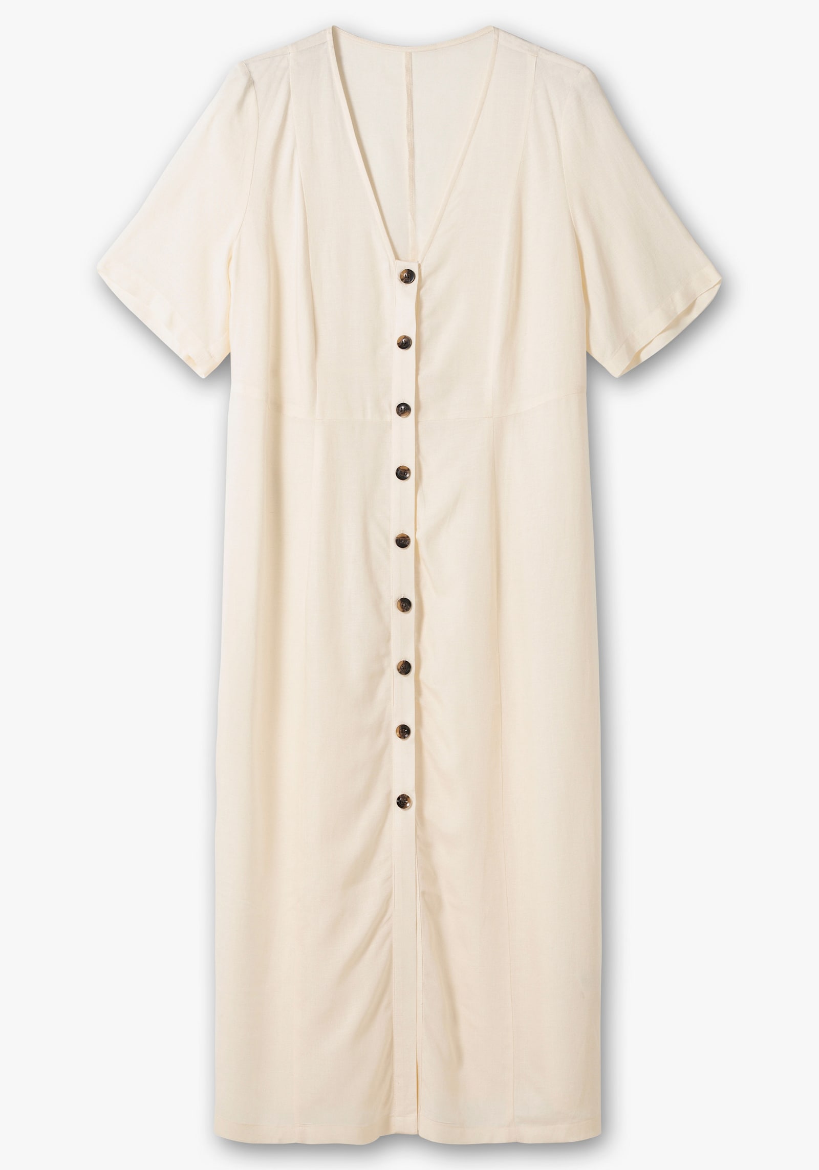 Sommerkleid Knöpfe in Horn-Optik - champagner