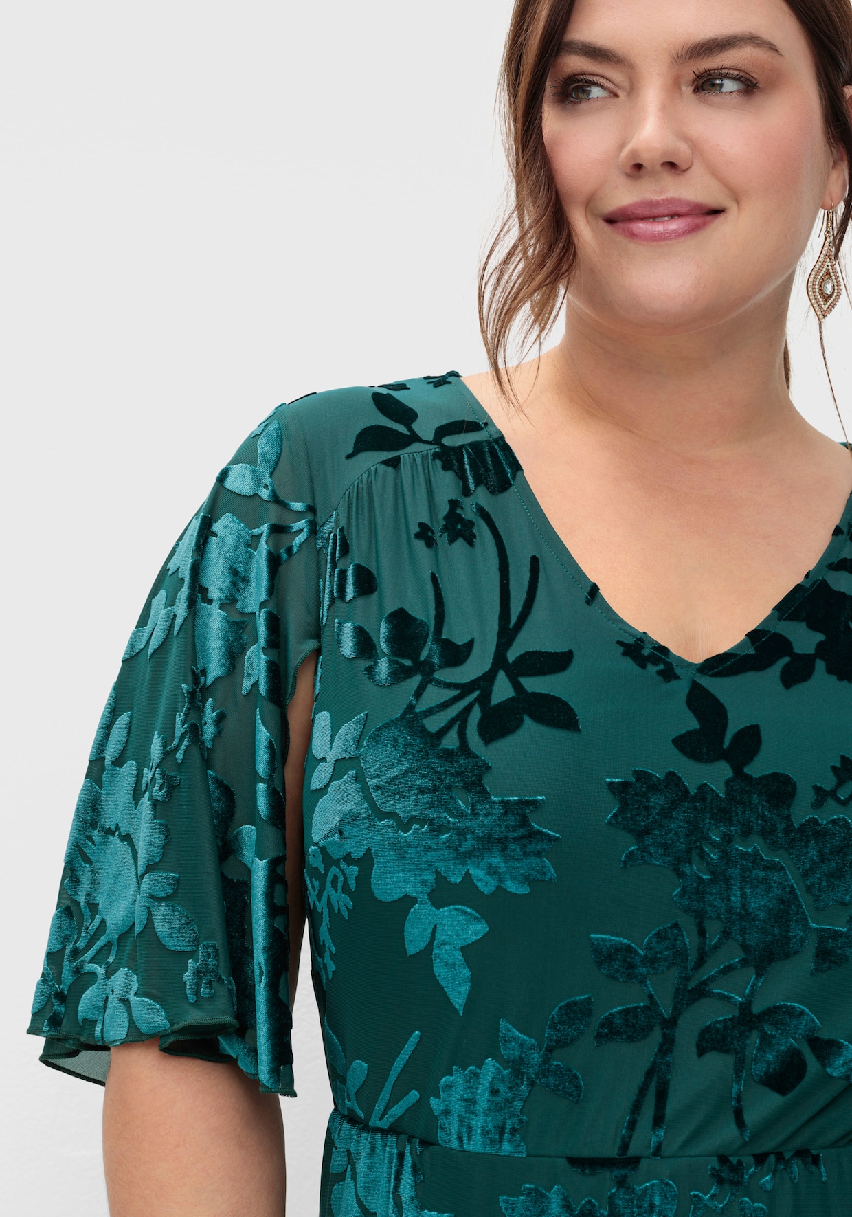 sheego Cocktailkleid - petrol-bedruckt