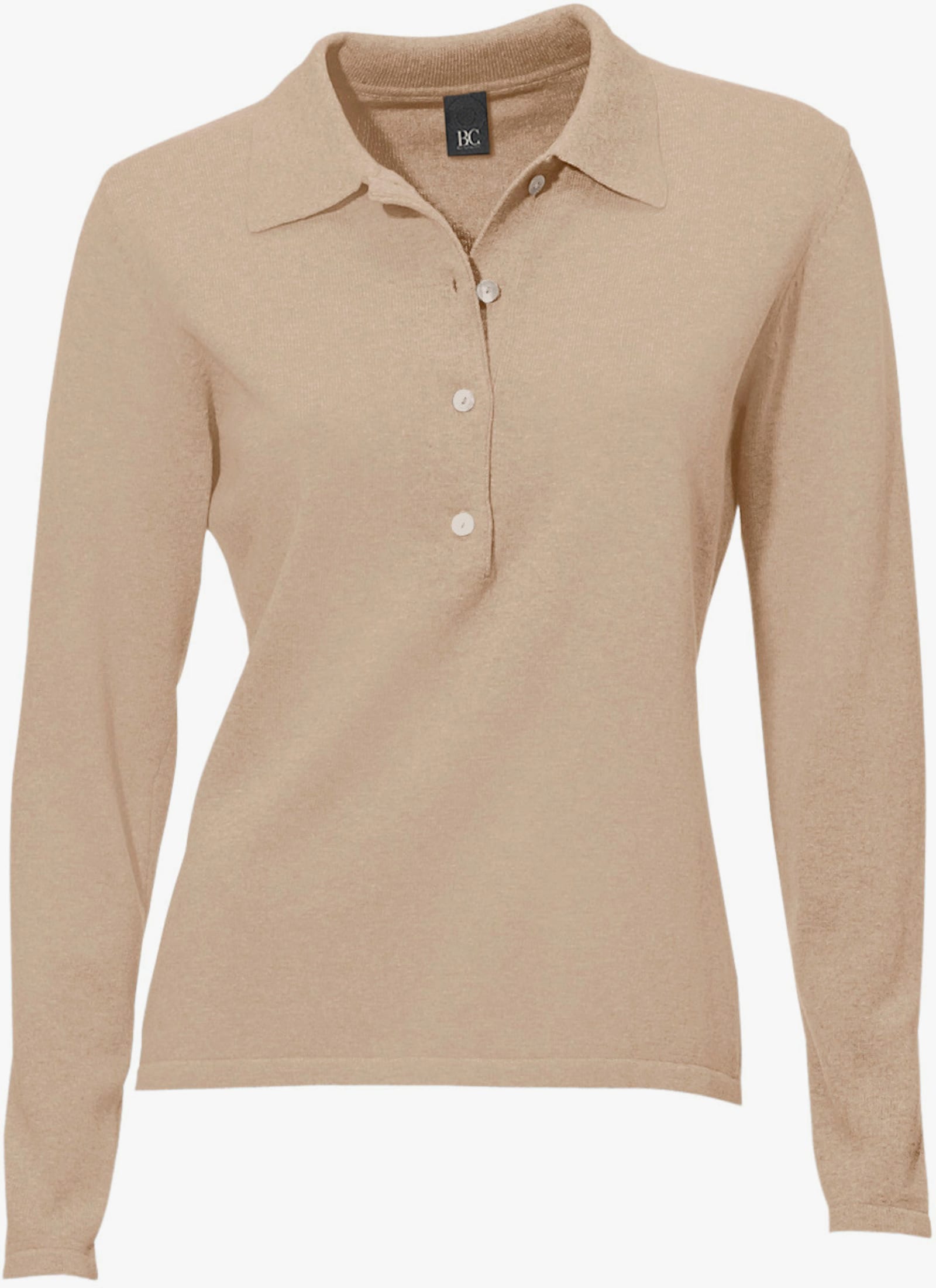 heine Polopullover mit Knopfleiste - beige