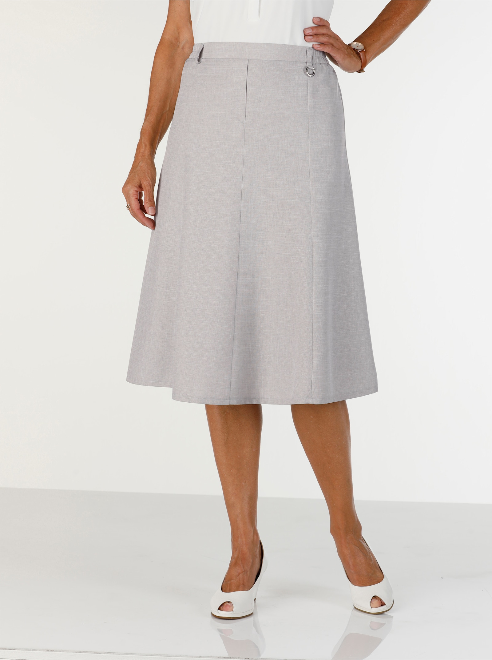 Banenrok in linnenlook - lichtgrijs gemêleerd