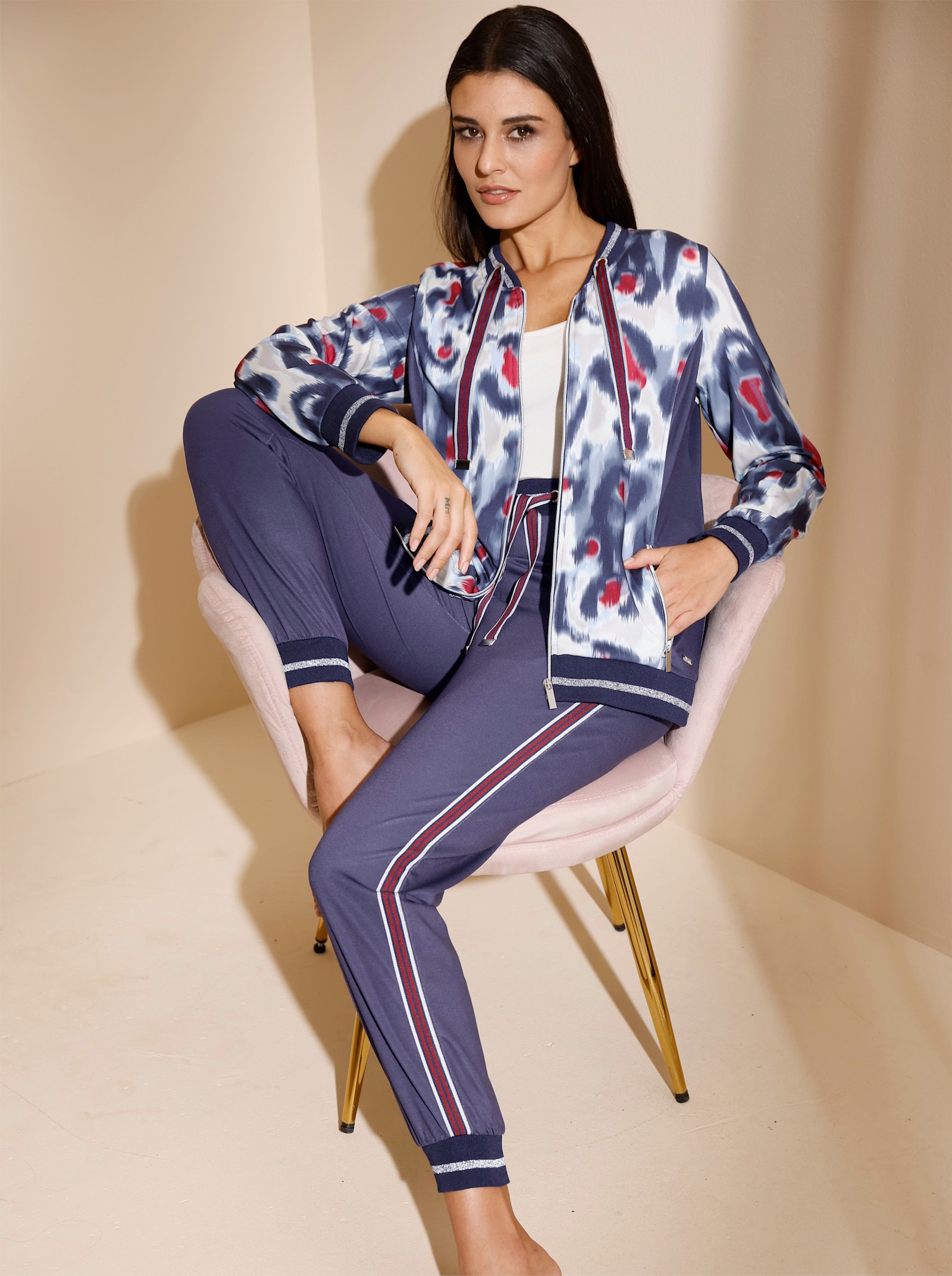 Veste - marine-cerise imprimé