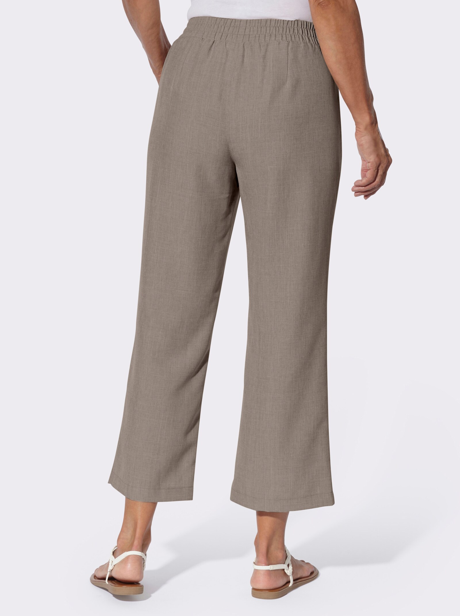 Culotte mit Knöpfen in Holz-Optik - taupe