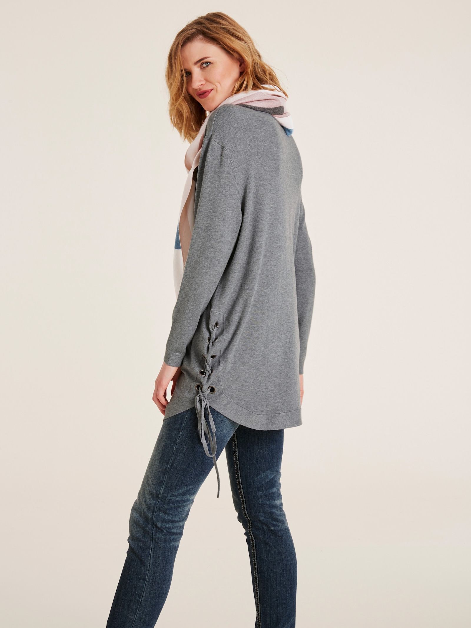 heine Longpullover im Oversized-Style - grau-melange