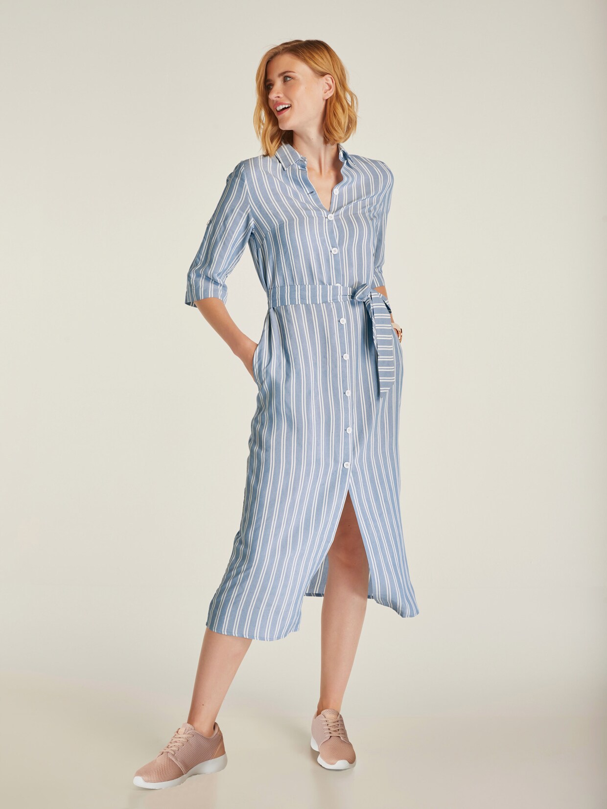 heine Kleid - hellblau-offwhite