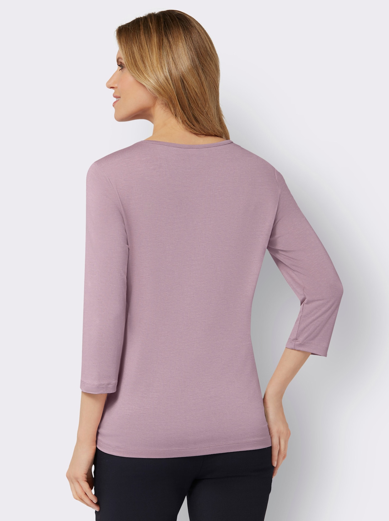 Shirt met 3/4-mouw - mauve