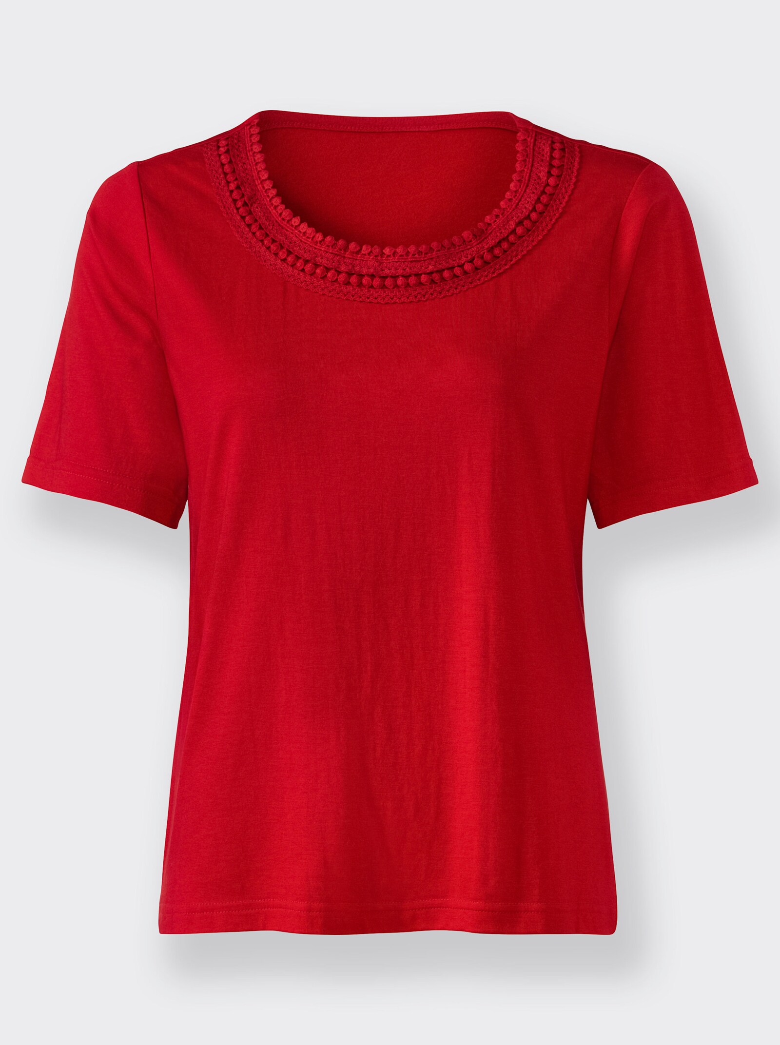 Shirt mit Spitze - rot