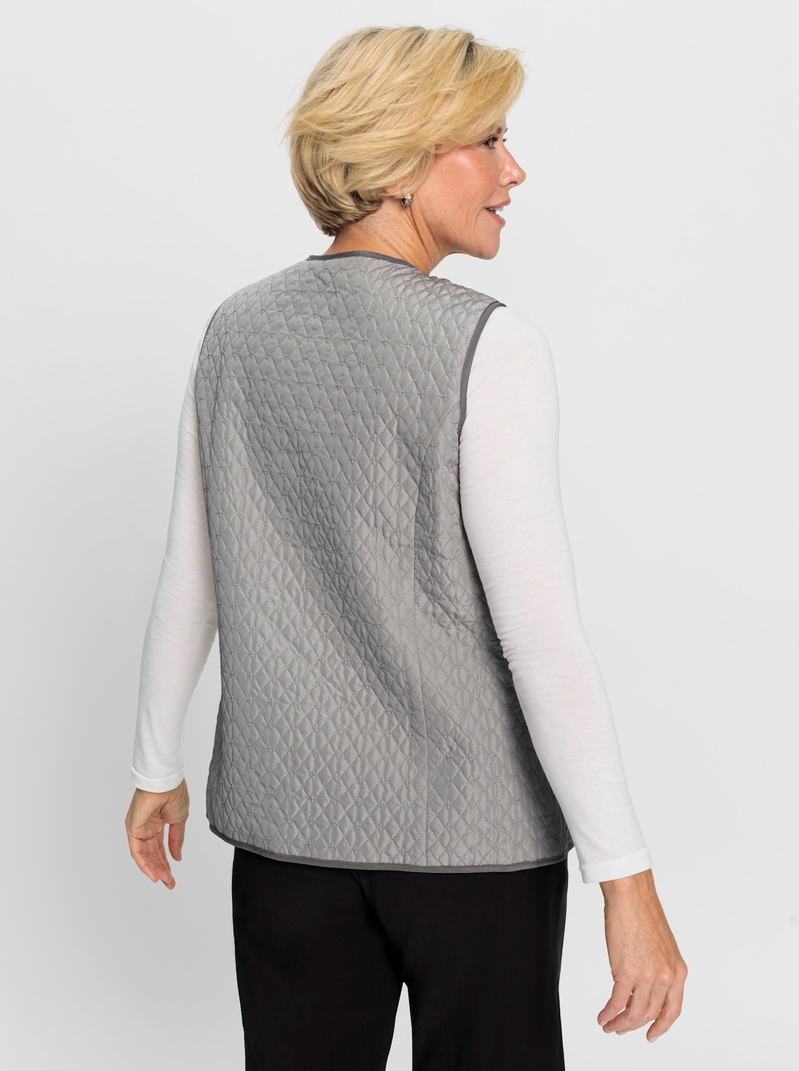 Steppweste in pflegeleichter Qualität - steingrau