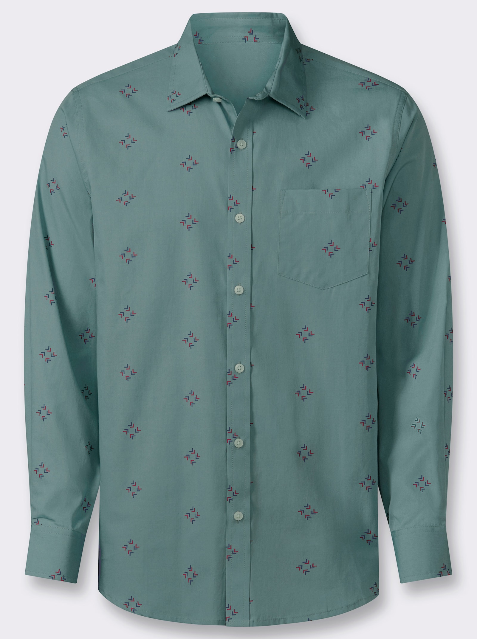 Langarmhemd mit Allover-Print - jade