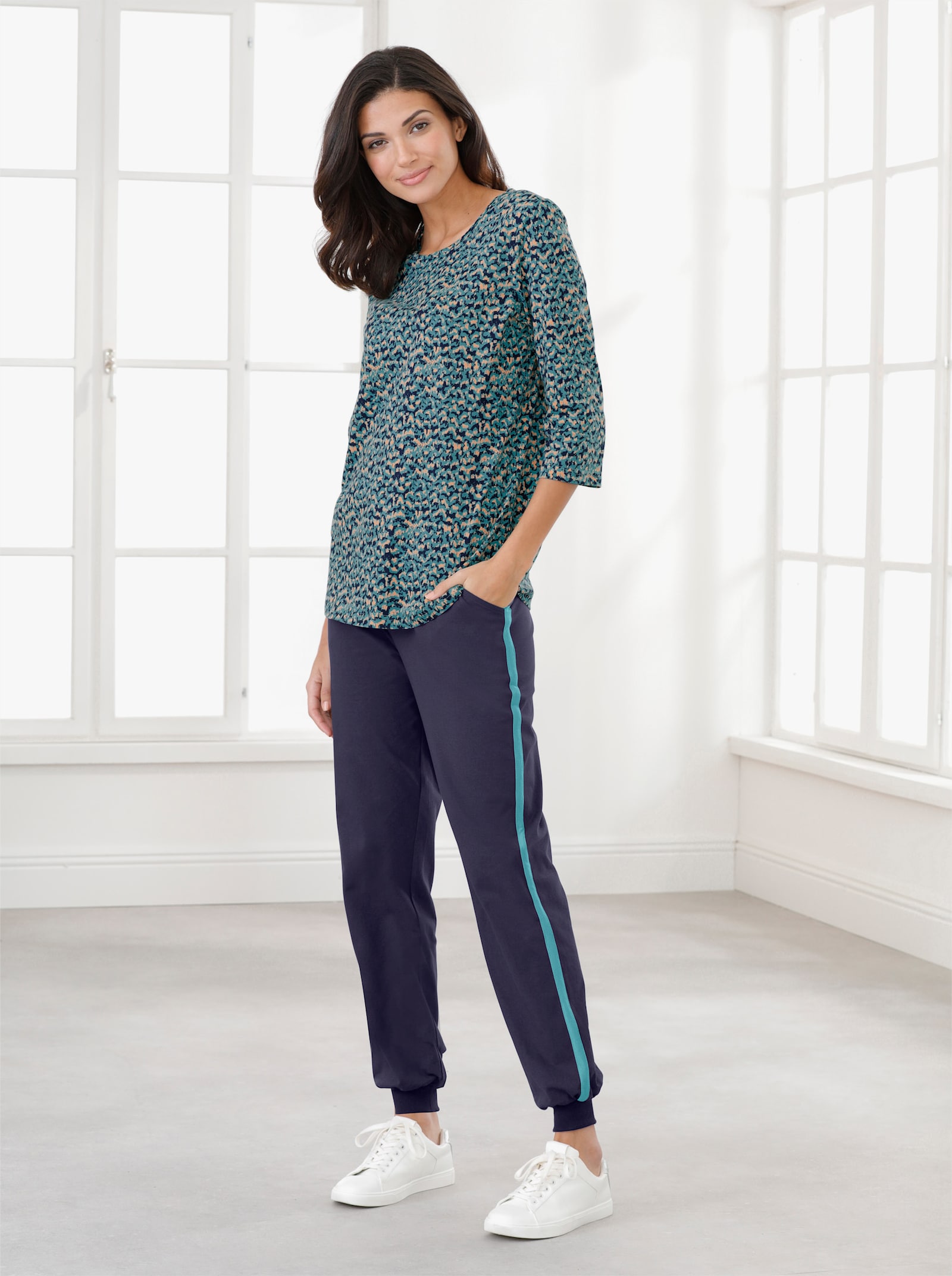 Freizeithose Dehnbund mit Tunnelzug - nachtblau