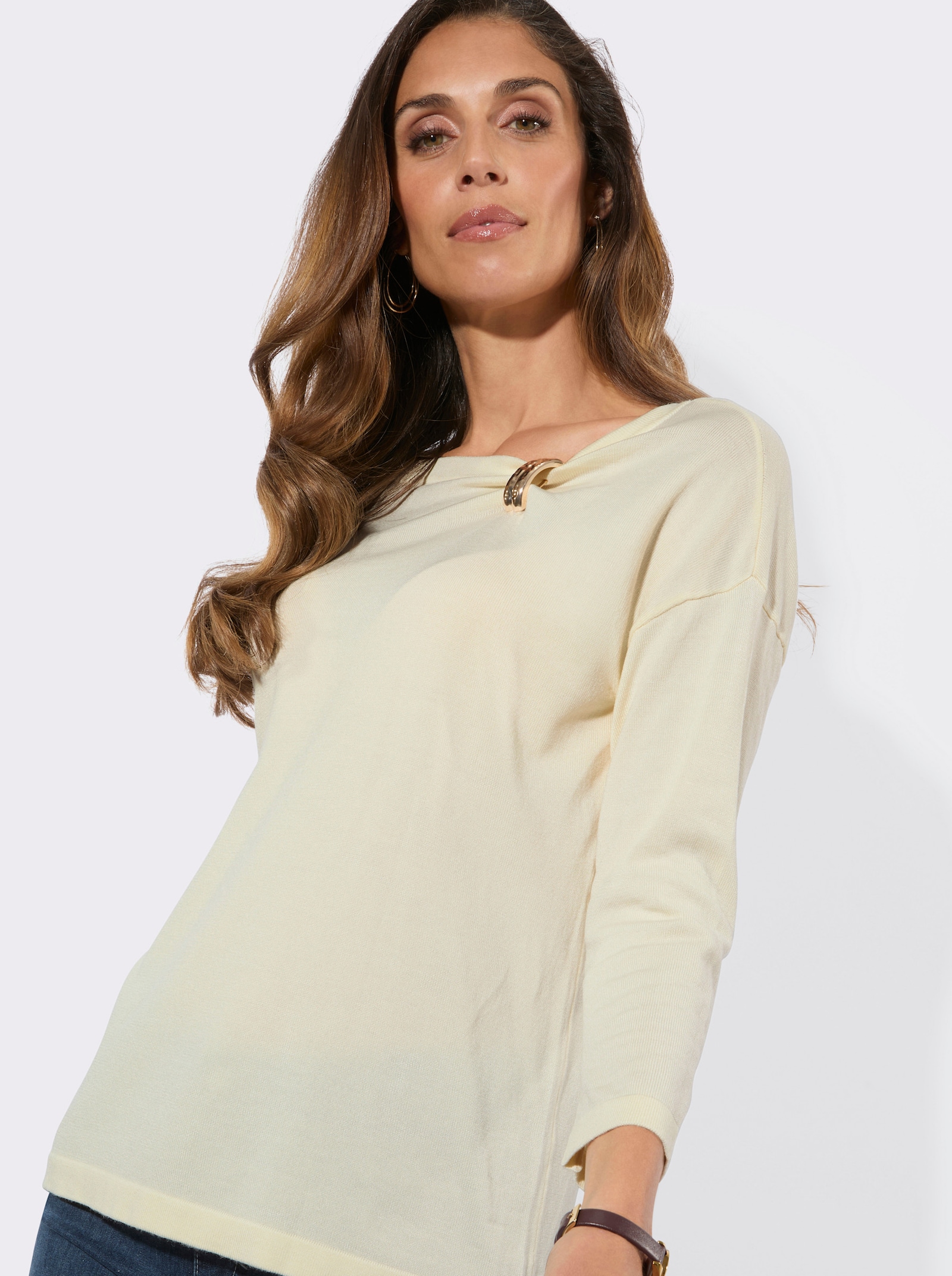 Lyocell-Viskose-Mix-Pullover - champagner
