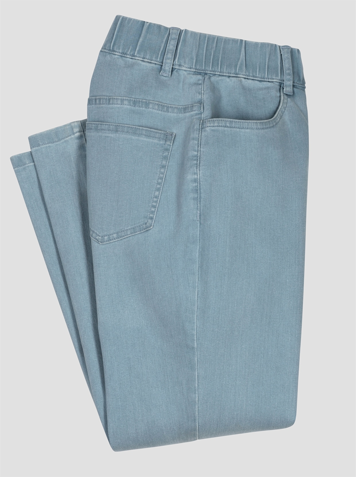 Jeans mit Rundum-Dehnbund - blue-bleached