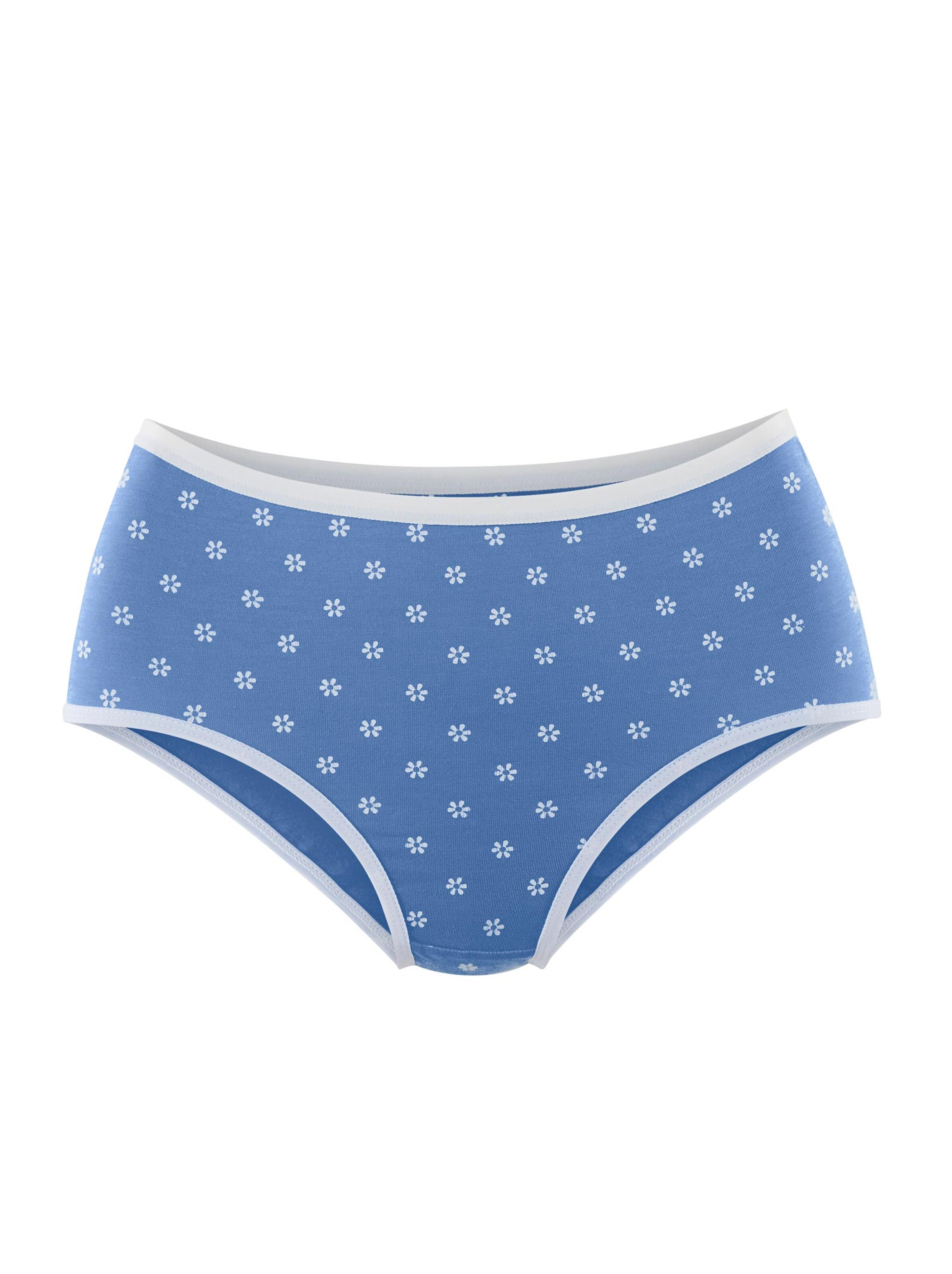 wäschepur Hüftslip - weiß-blau-bedruckt
