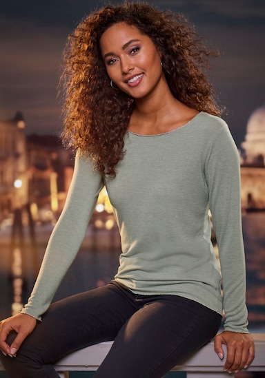 LASCANA Langarmshirt - lindgrün