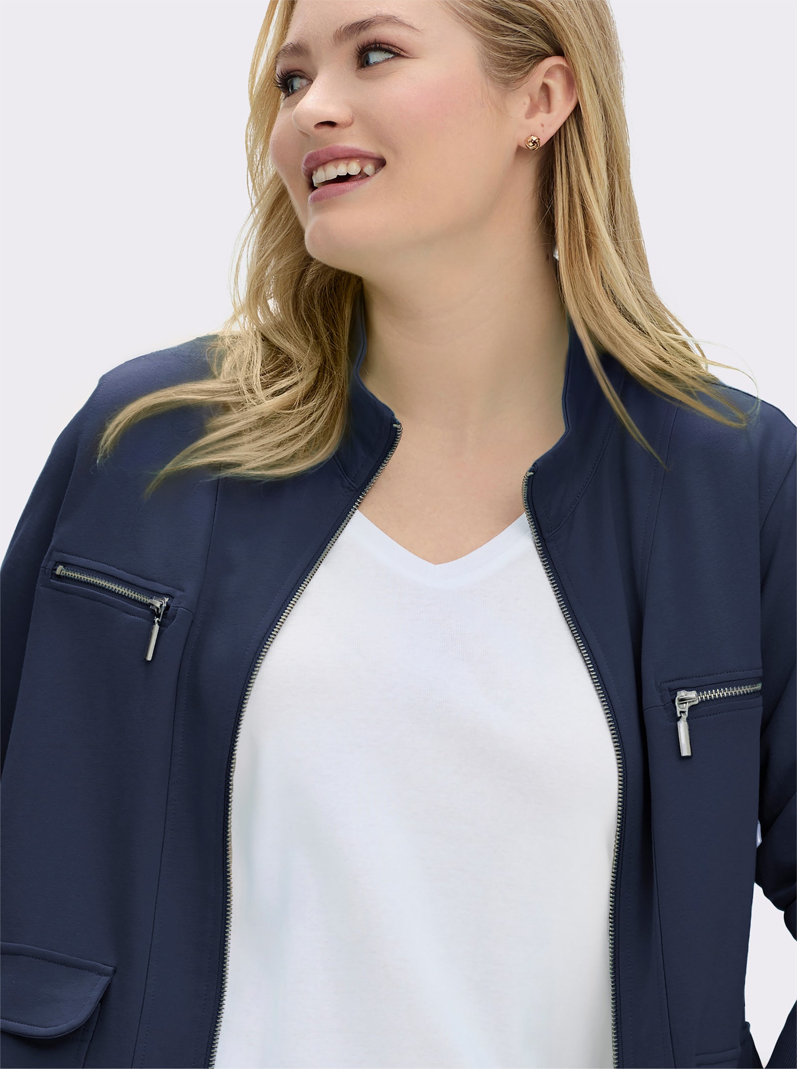 Shirtjacke aus reiner Baumwolle - marine