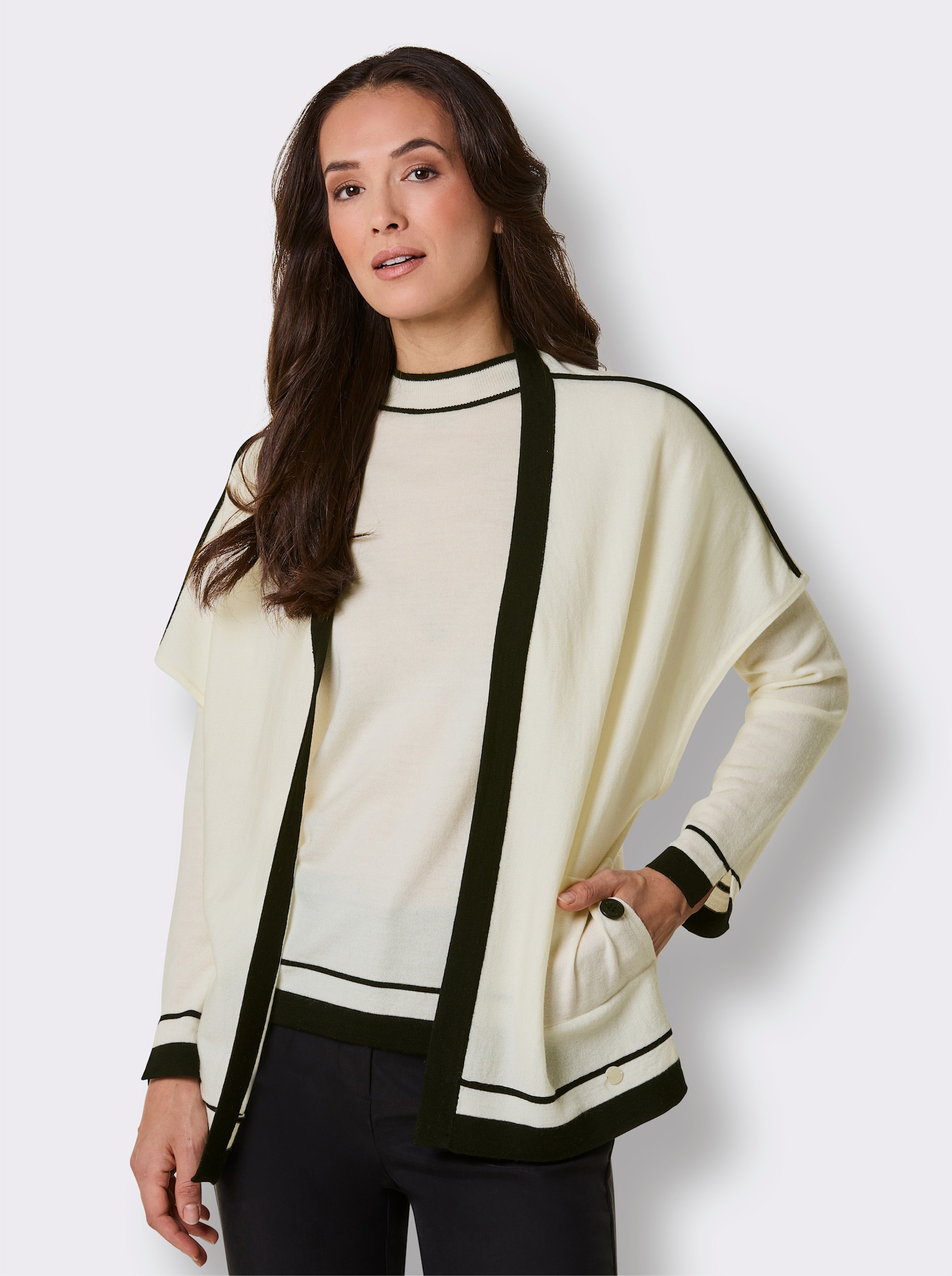 CREATION L PREMIUM Twin-Set - ecru-schwarz